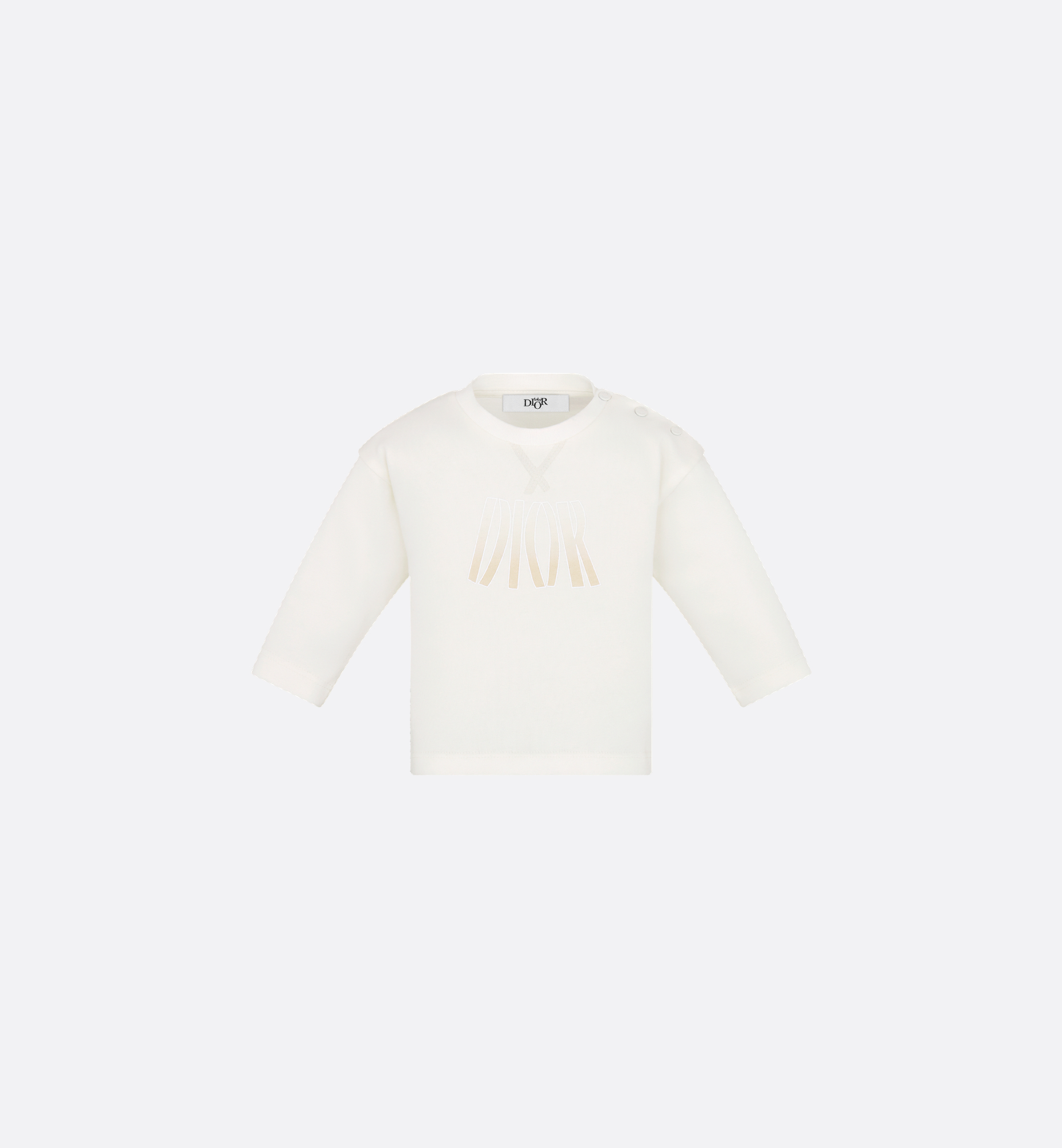 Baby Long-Sleeved T-Shirt Ivory Cotton Jersey | DIOR Baby Long-Sleeved T-Shirt Ivory Cotton Jersey | DIOR
