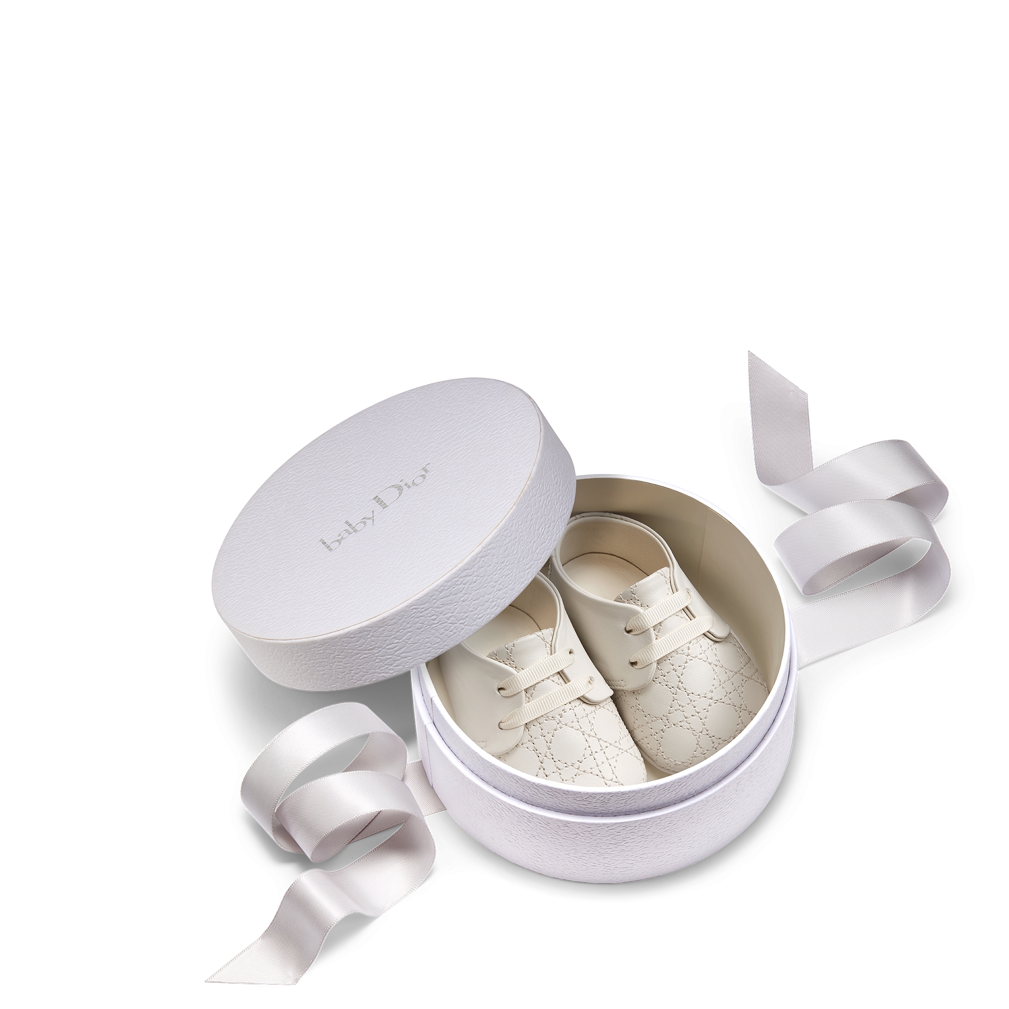 Baby Slipper Ivory Cannage Lambskin E09