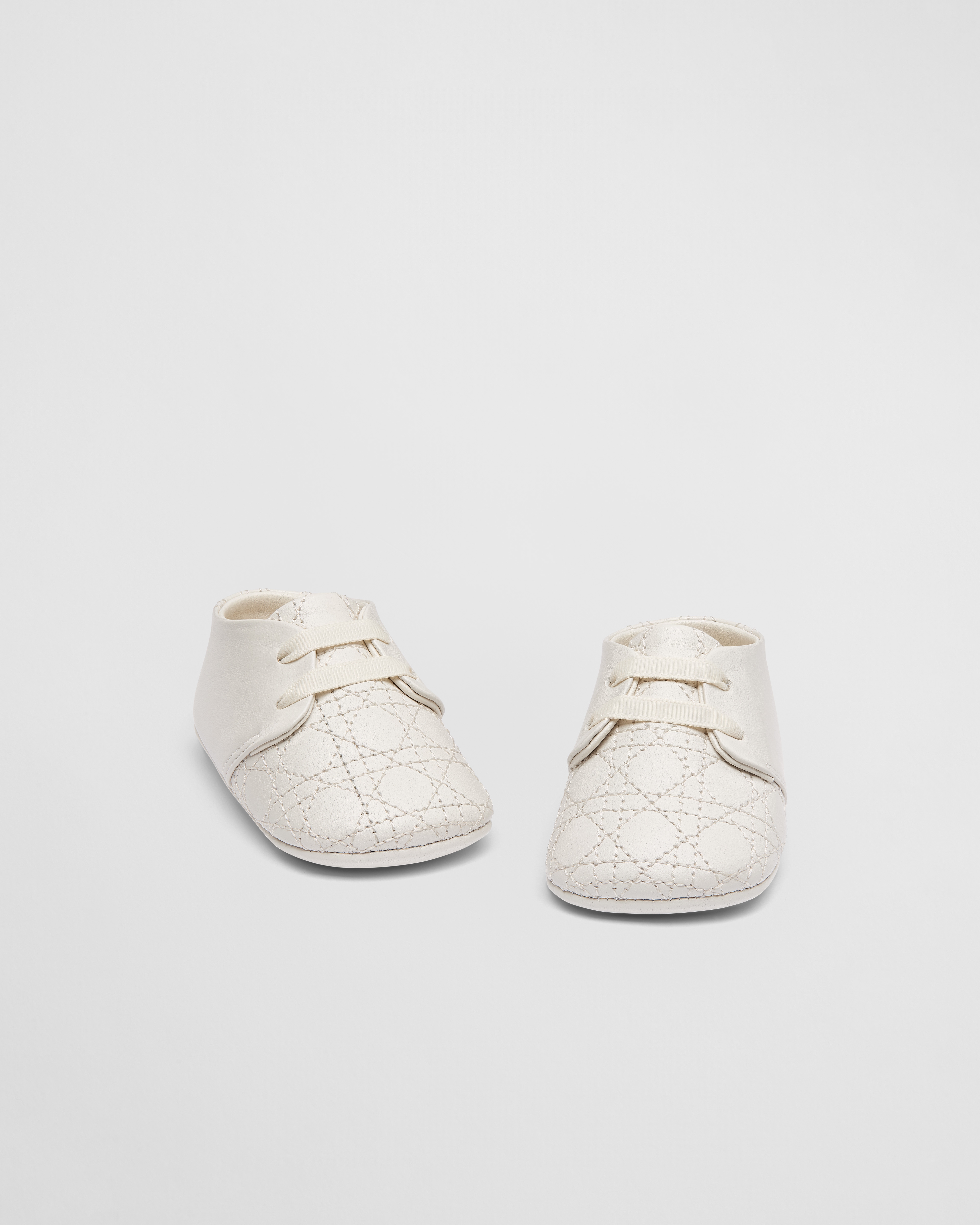 Baby Slipper Ivory Cannage Lambskin E03