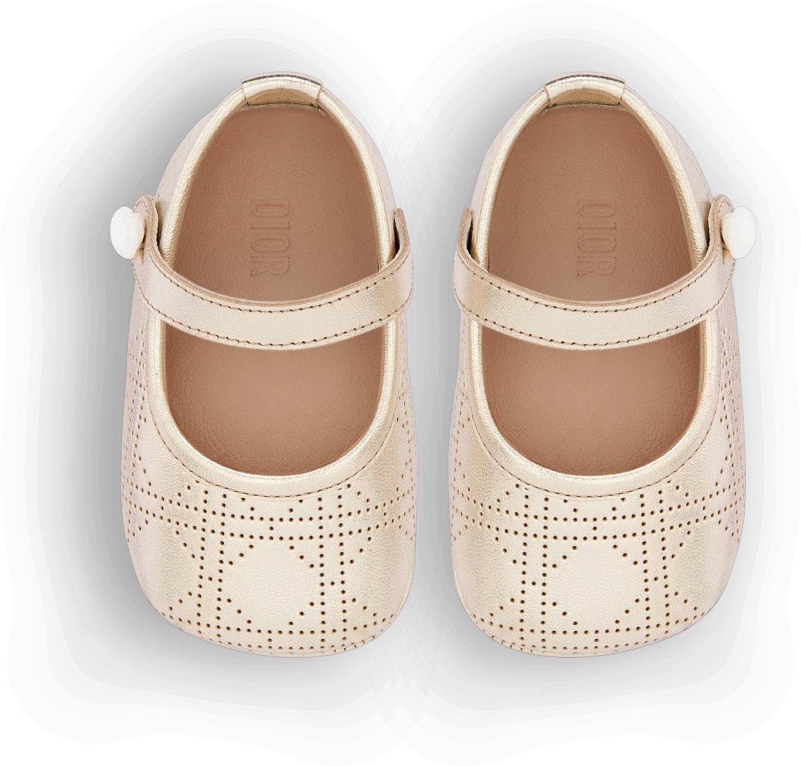 Baby Slipper Gold Tone Cannage Lambskin DIOR