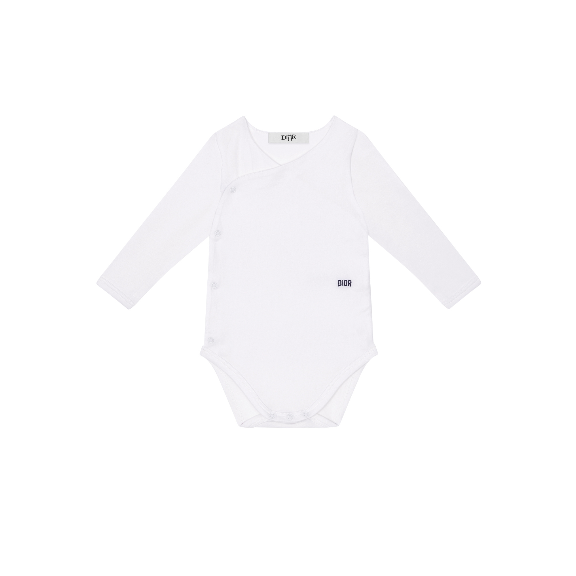 Gift Set with Two Long-Sleeved Bodysuits Ivory Cotton Jersey with Pale Green and Blue Clover and Star Motif E04