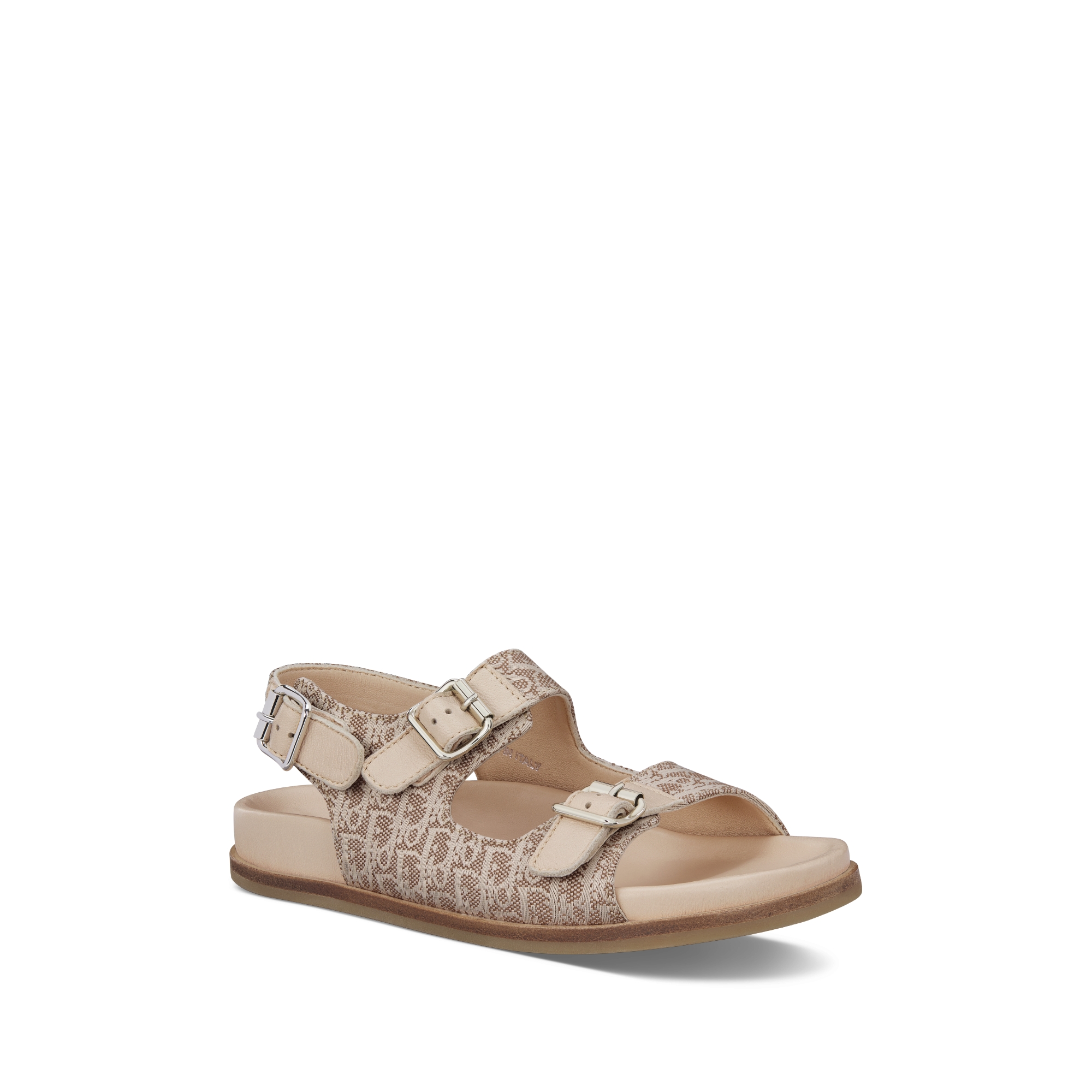 Kids' Sandal Beige Calfskin and Dior Oblique Canvas E03