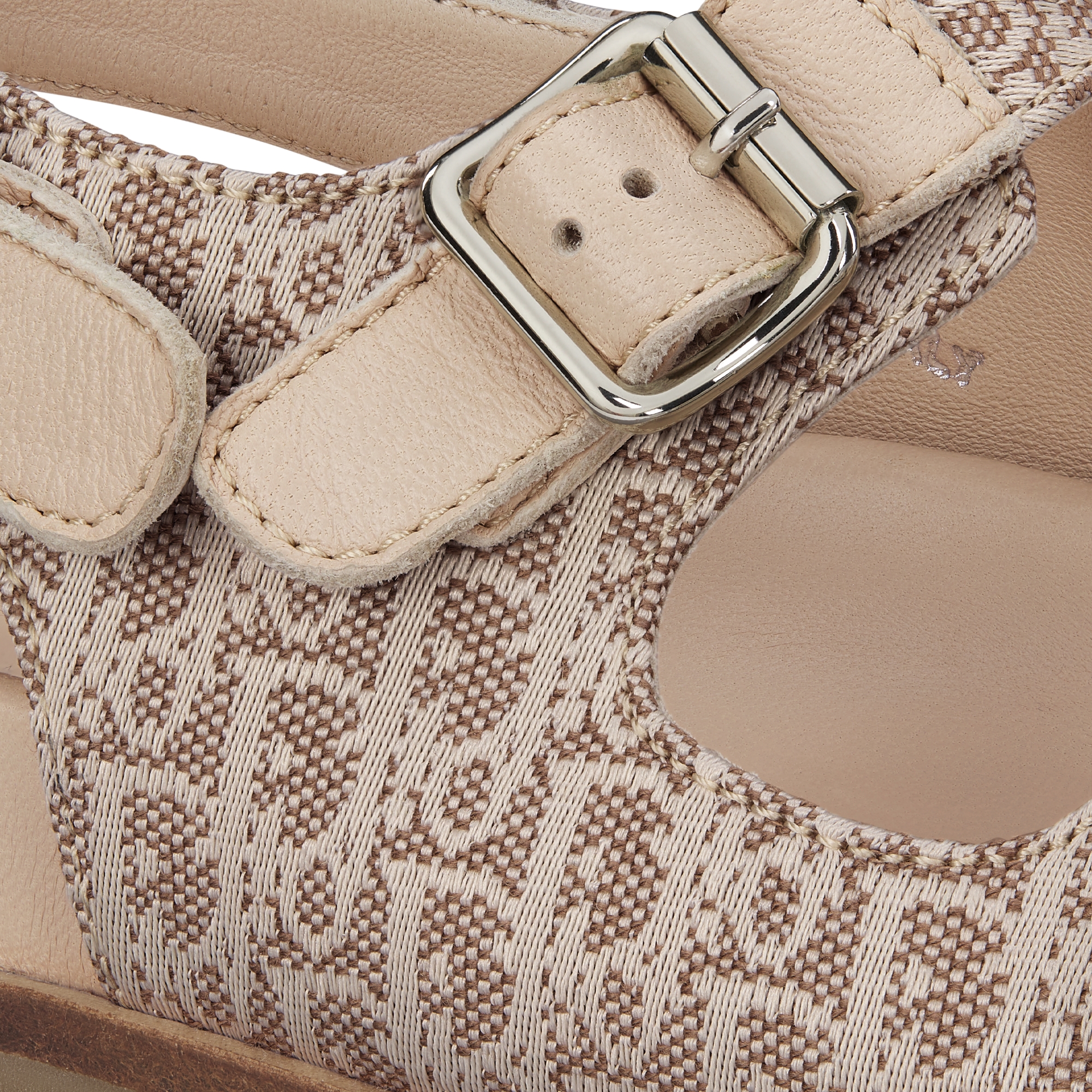 Kids' Sandal Beige Calfskin and Dior Oblique Canvas E09