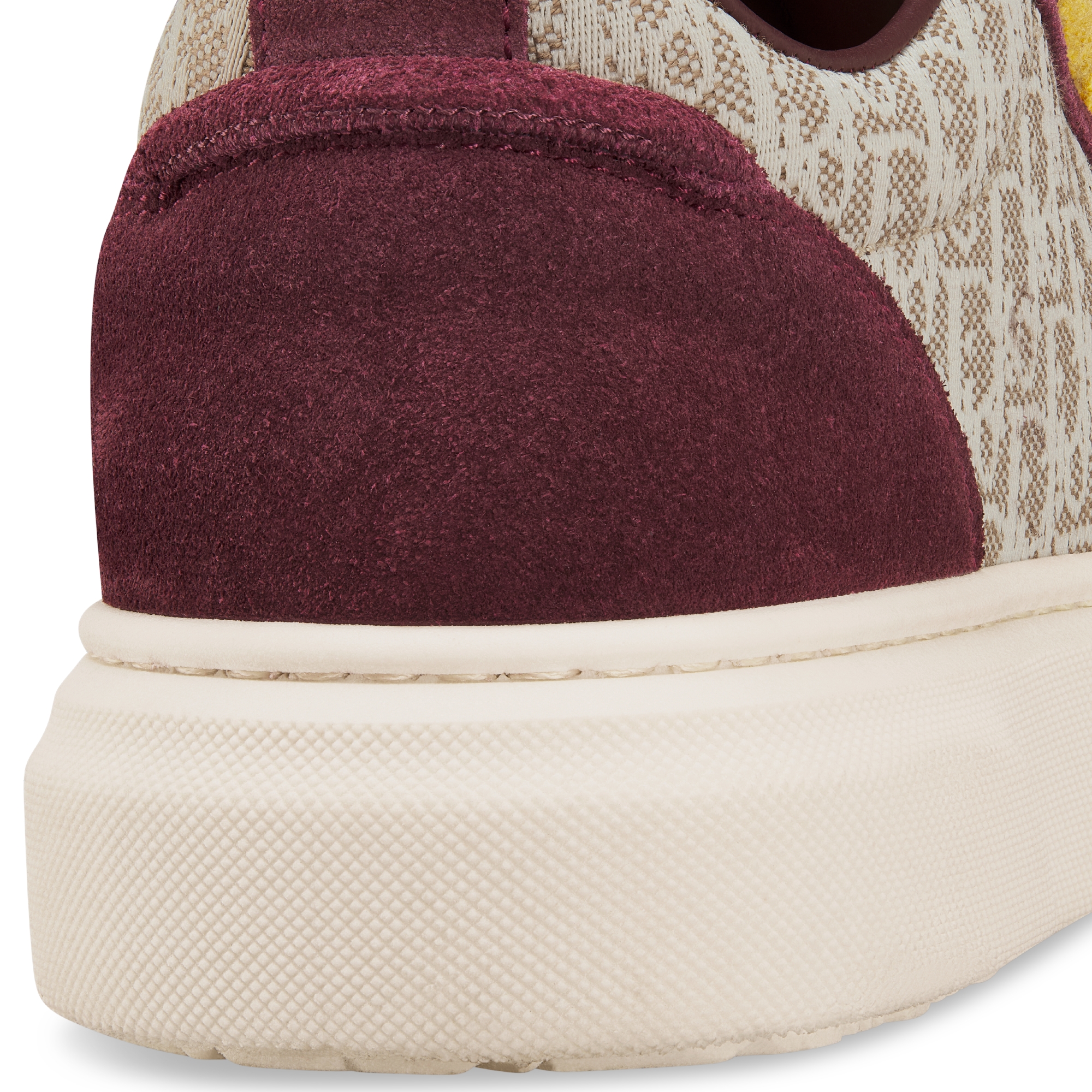 B33 Spin Low Top Sneaker für Kinder Dior Oblique Jacquard in Beige und Veloursleder in Bordeaux E09