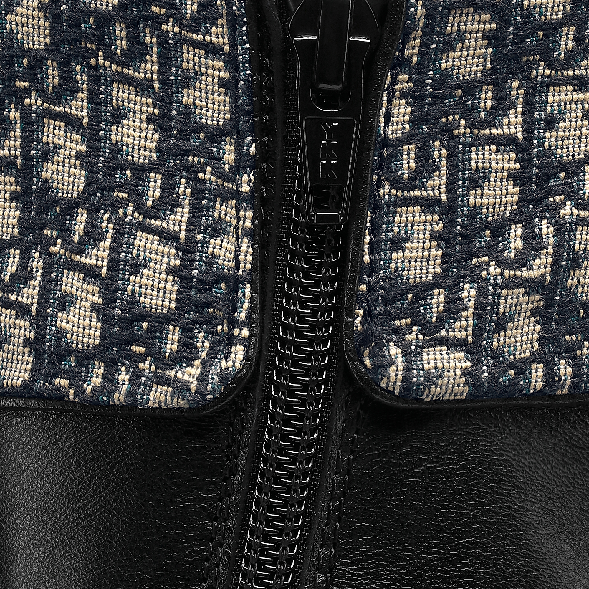 Kids' Boot Black Calfskin with Beige and Blue Dior Oblique Jacquard E09