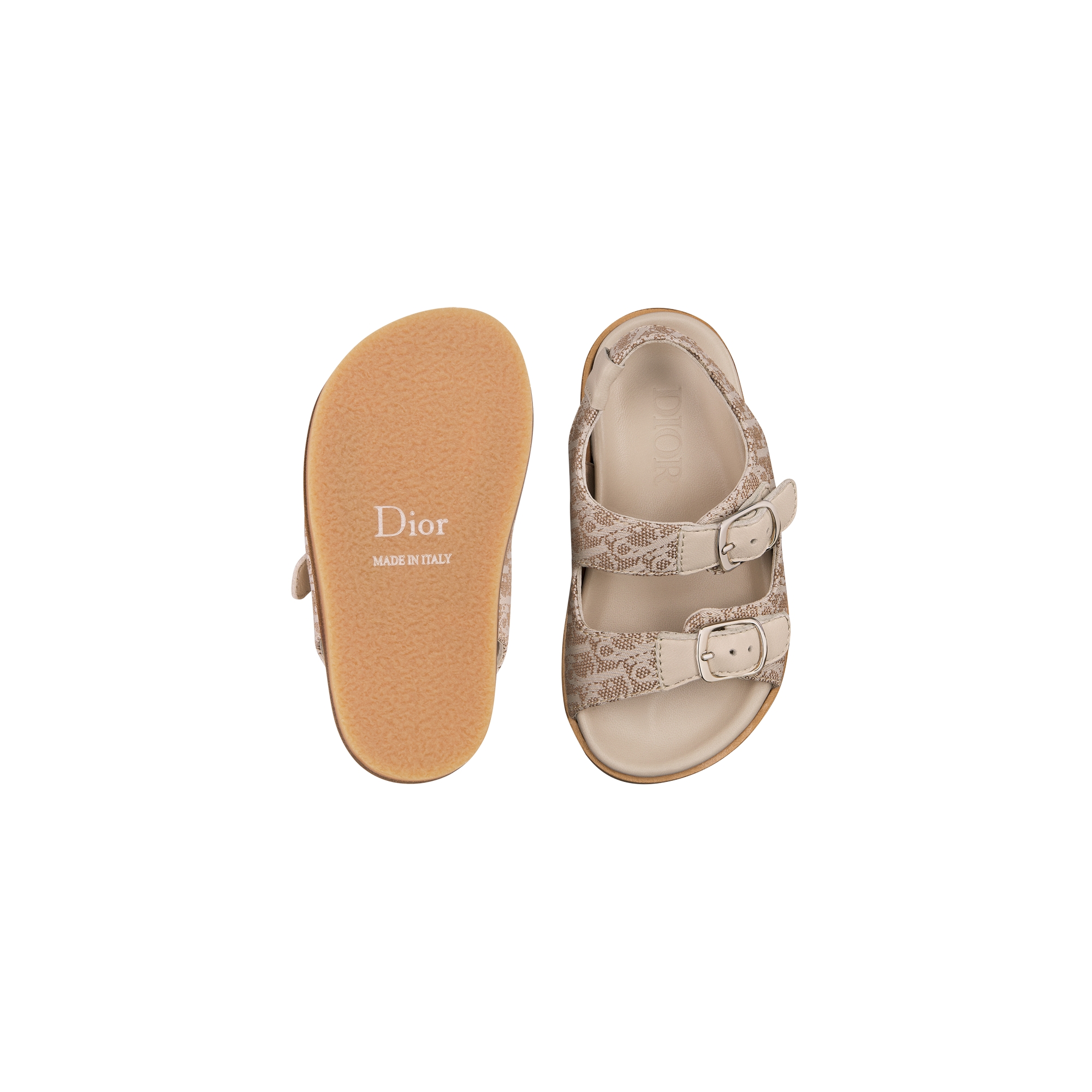 Baby Sandal Beige Calfskin and Dior Oblique Canvas E07