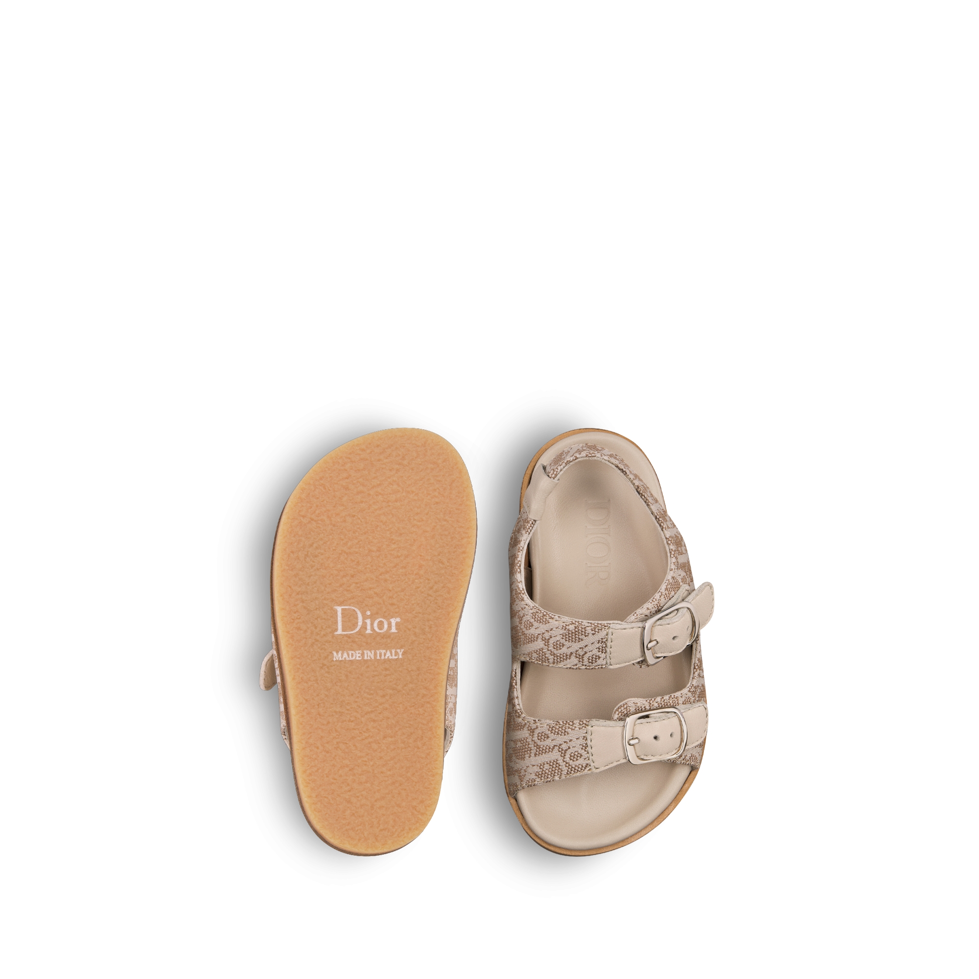 Baby Sandal Beige Calfskin and Dior Oblique Canvas E07
