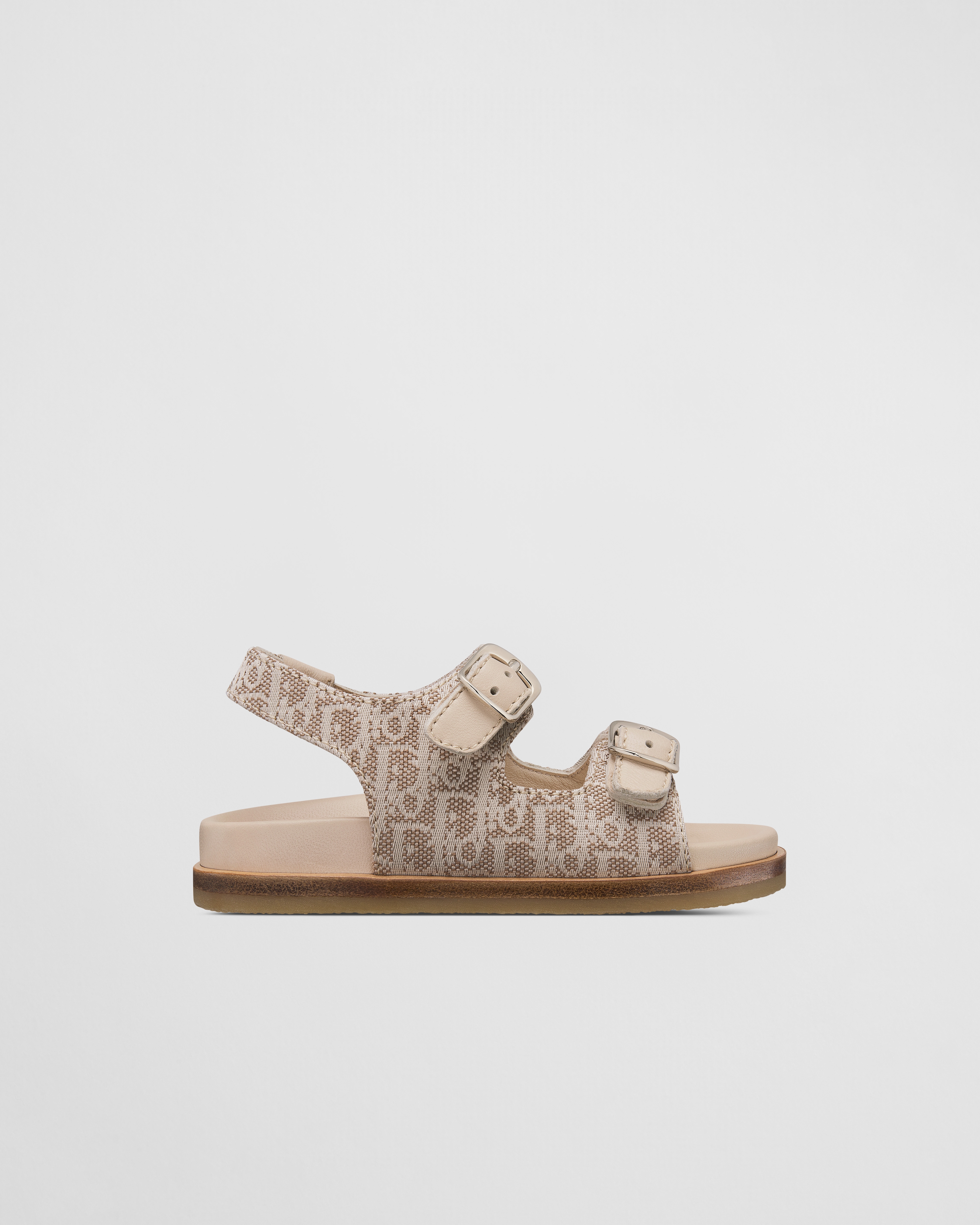 Baby Sandal Beige Calfskin and Dior Oblique Canvas E02