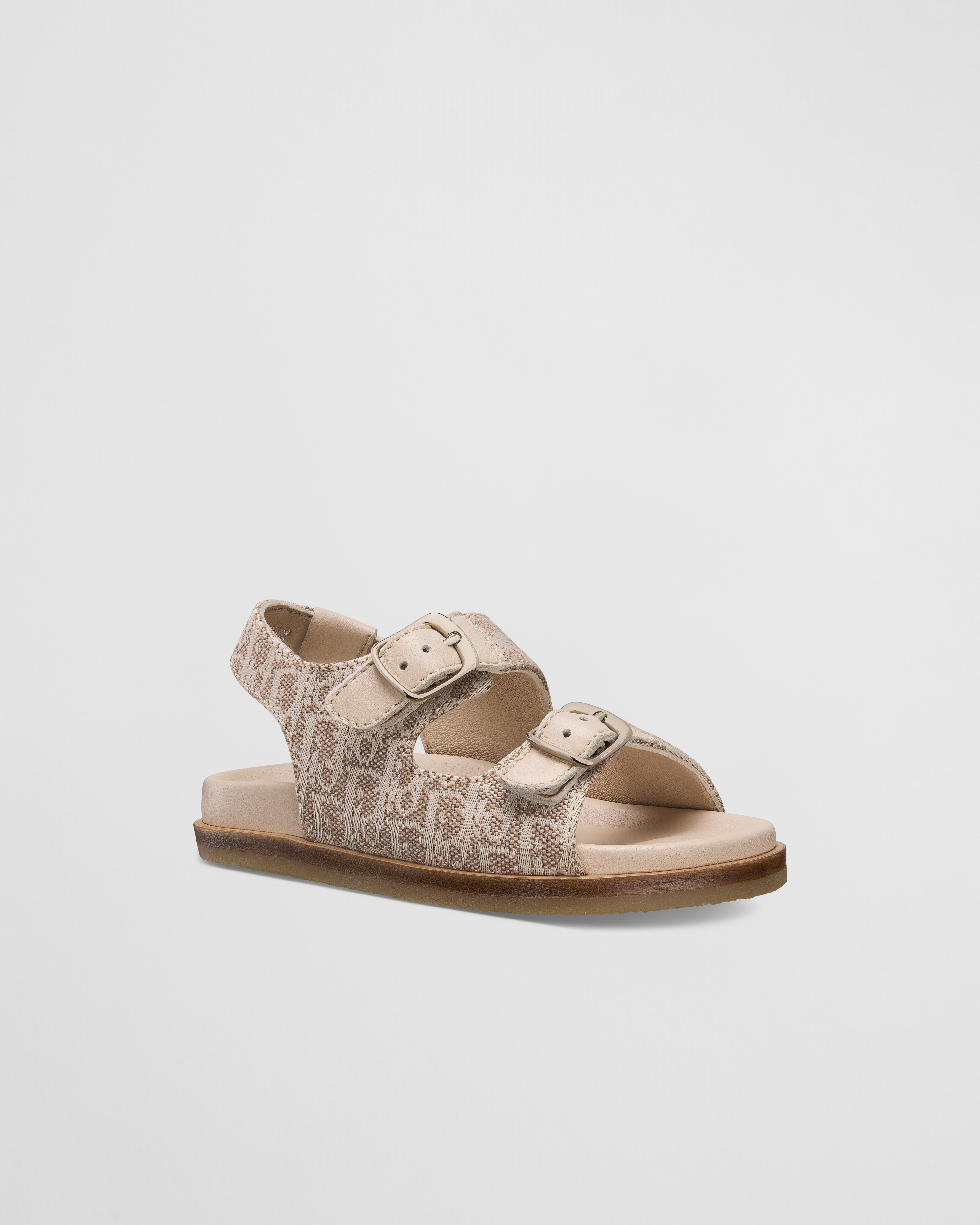 Baby Sandal Beige Calfskin and Dior Oblique Canvas E03