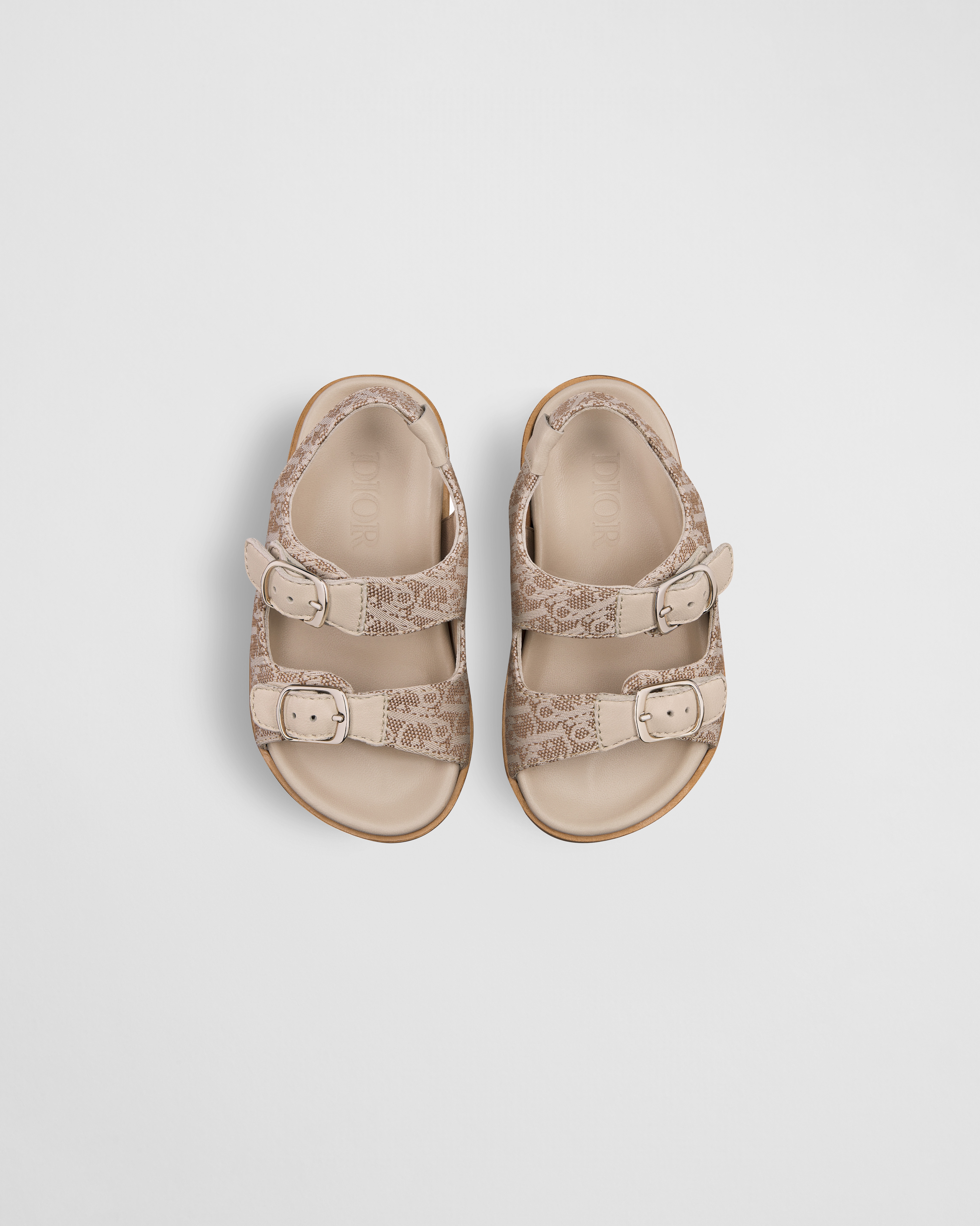 Baby Sandal Beige Calfskin and Dior Oblique Canvas E06