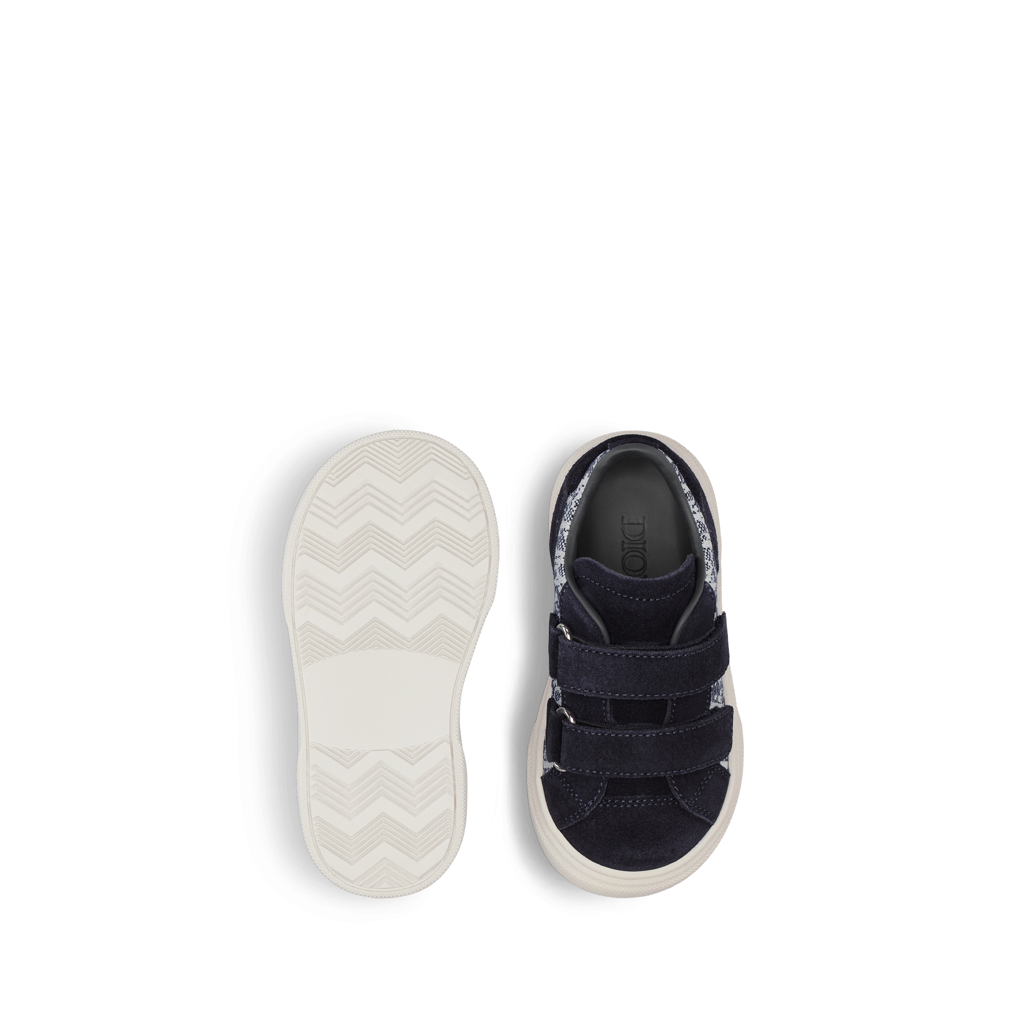 Baby B33 Spin Low-Top Sneaker Blue and White Dior Oblique Jacquard with Navy Blue Suede E07