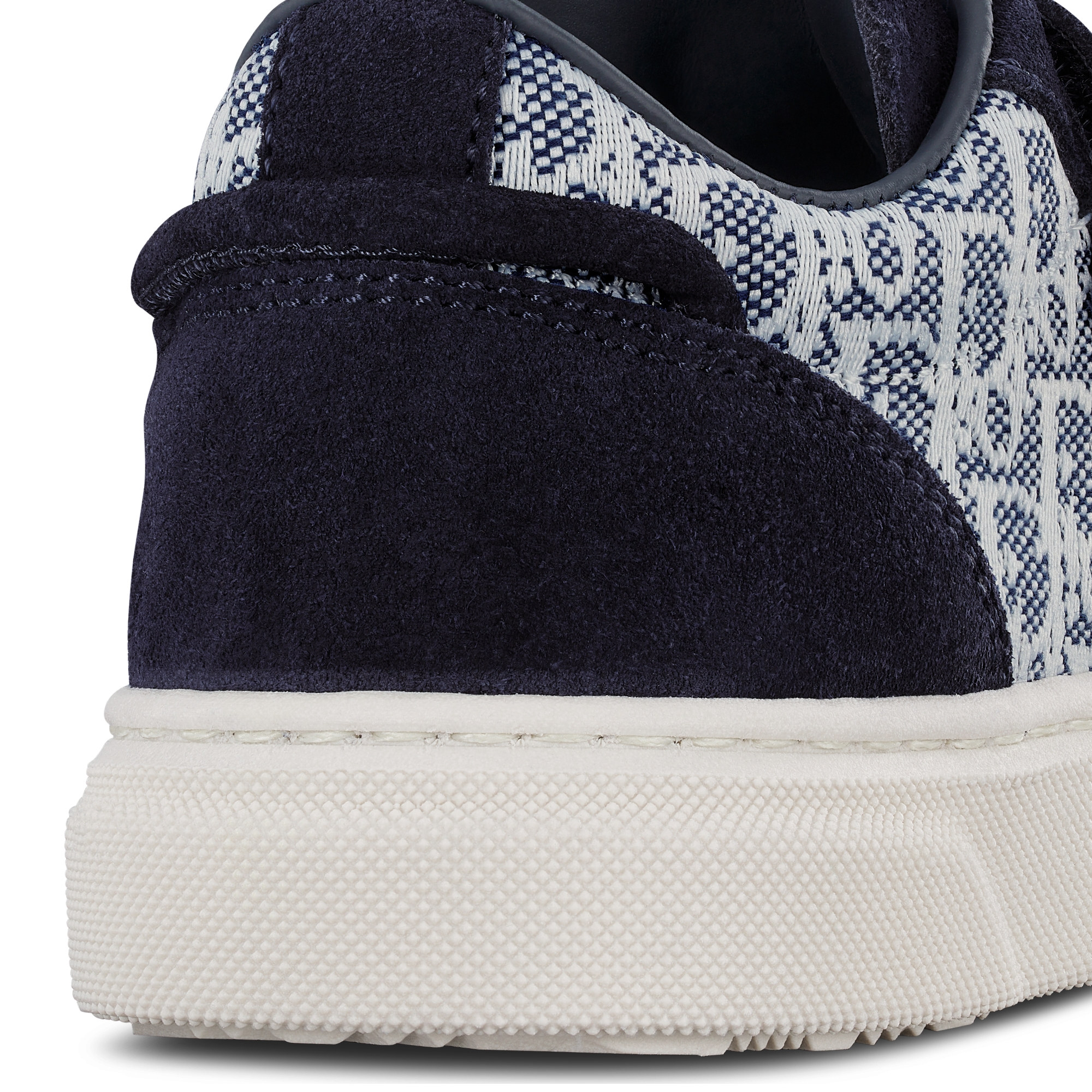 Baby B33 Spin Low-Top Sneaker Blue and White Dior Oblique Jacquard with Navy Blue Suede E09