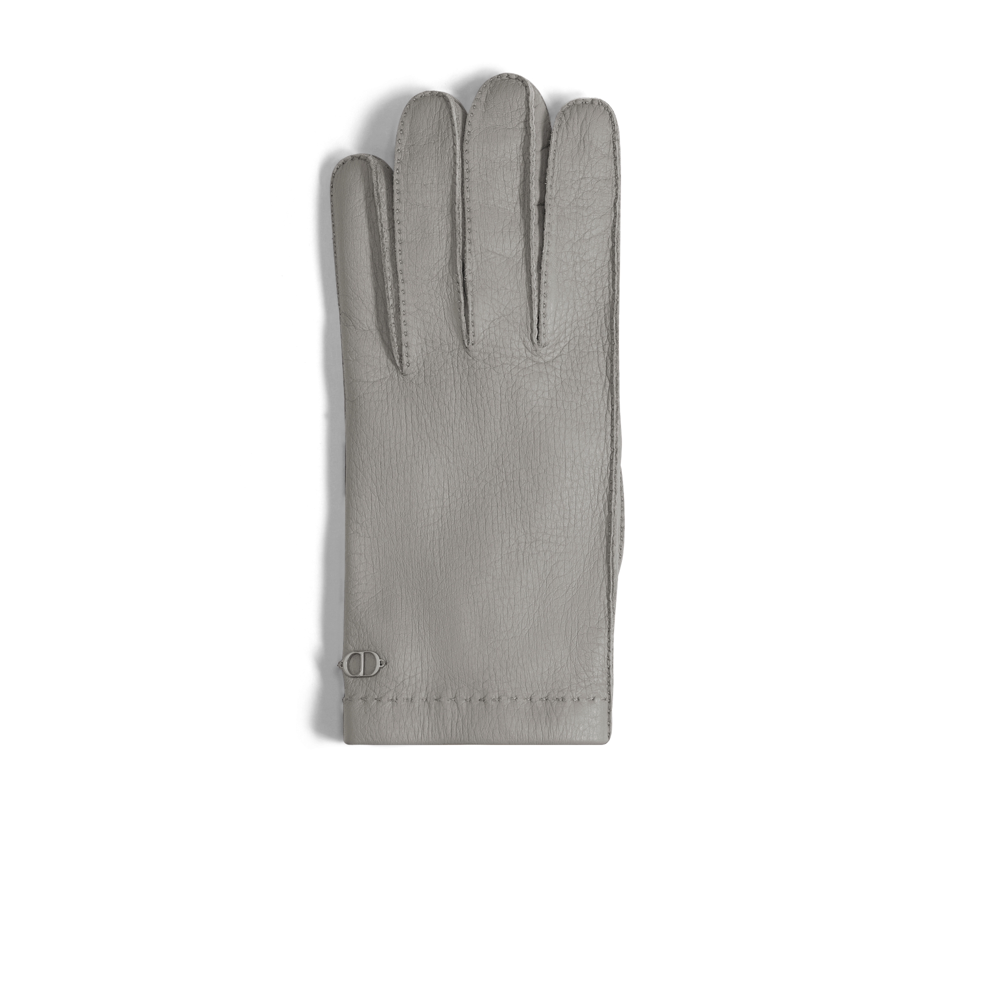 CD Icon Gloves Dior Gray Grained Leather E06