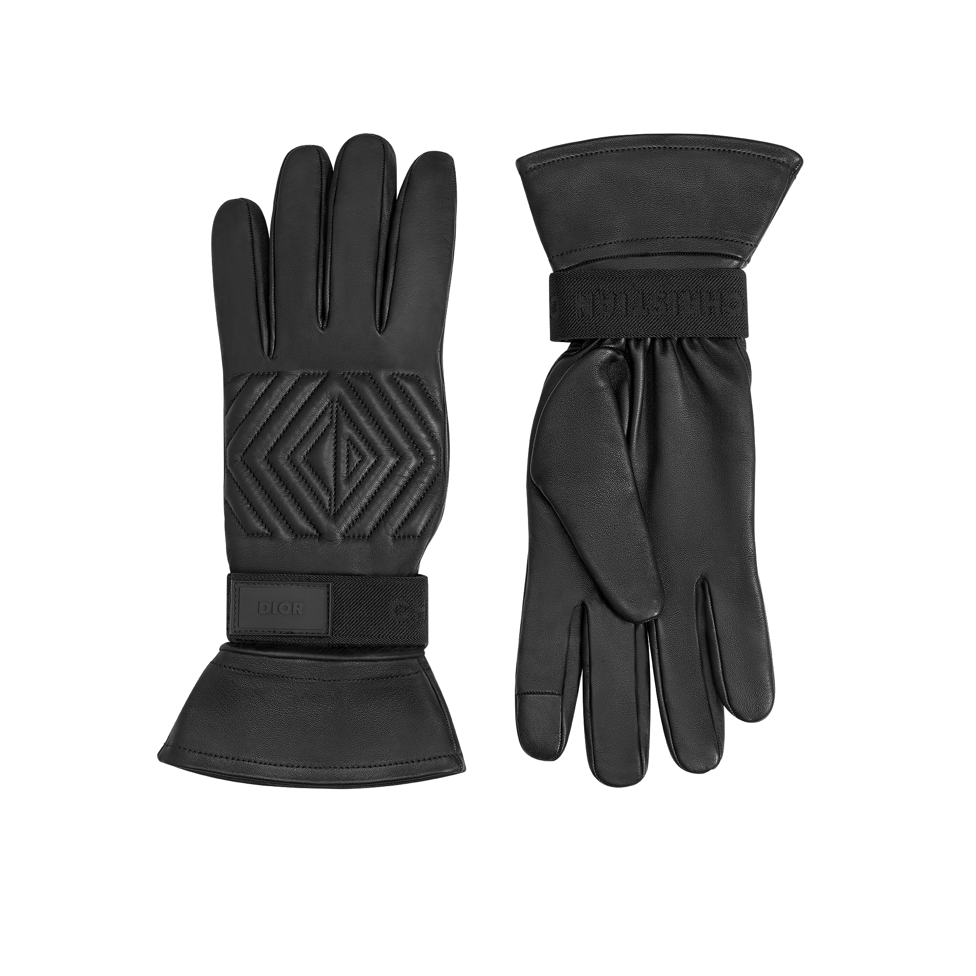 CD Diamond Handschuhe Glattes Lammleder in Schwarz | DIOR