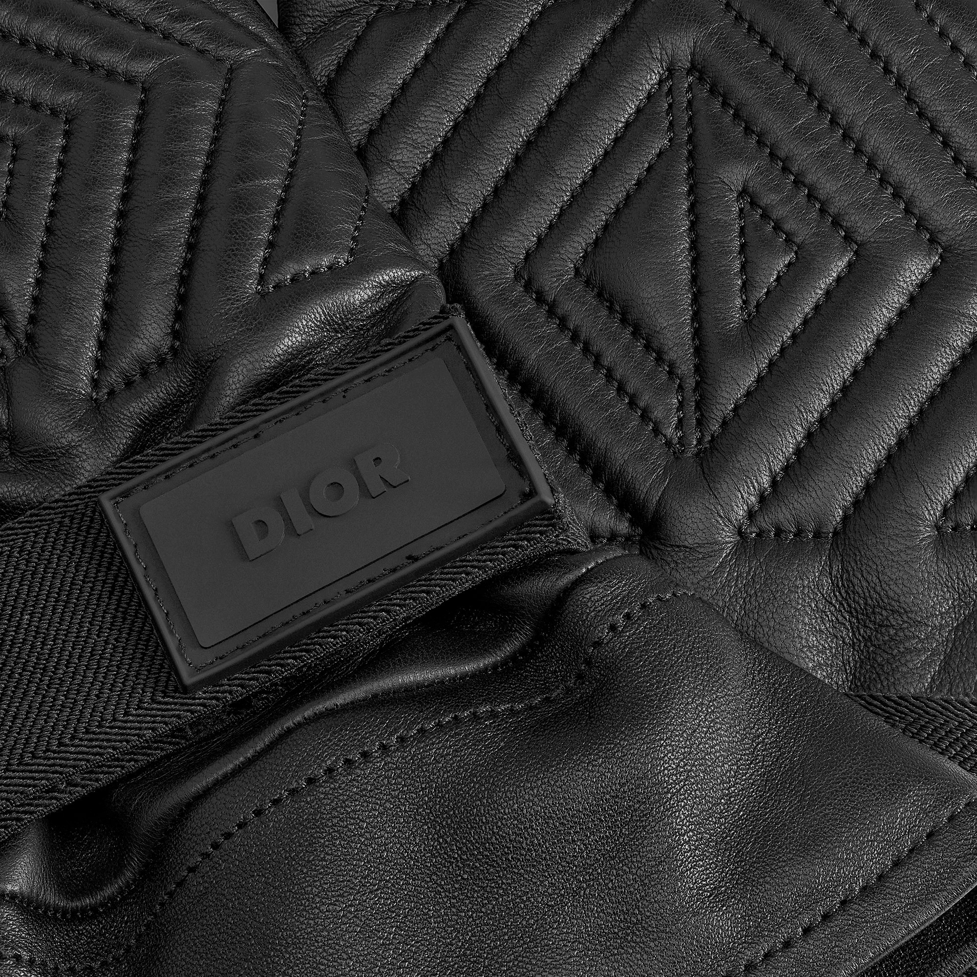 CD Diamond Handschuhe Glattes Lammleder in Schwarz DIOR