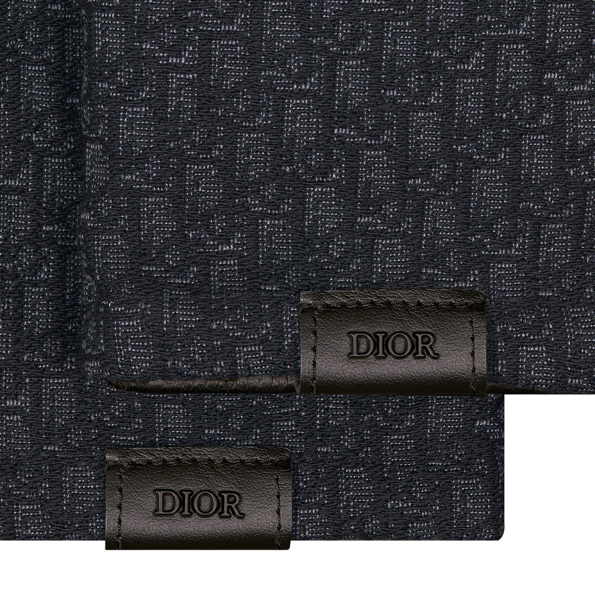 Gloves Black Grained Leather and Micro Dior Oblique Jacquard E09
