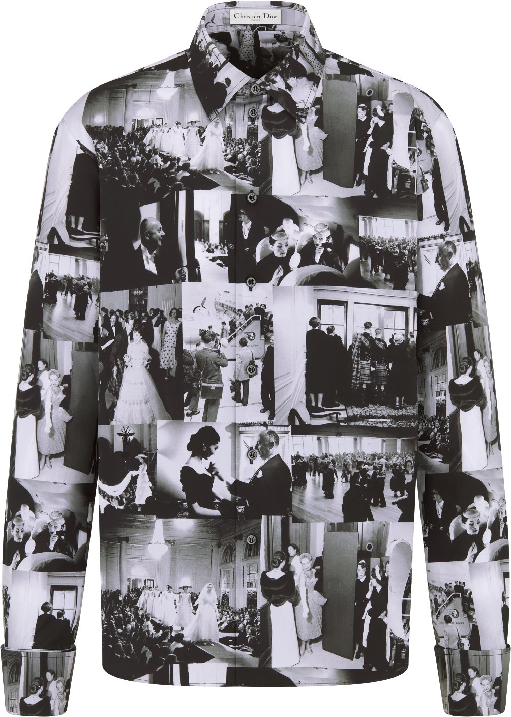 Trench Coat Black and White Technical Taffeta with Monsieur