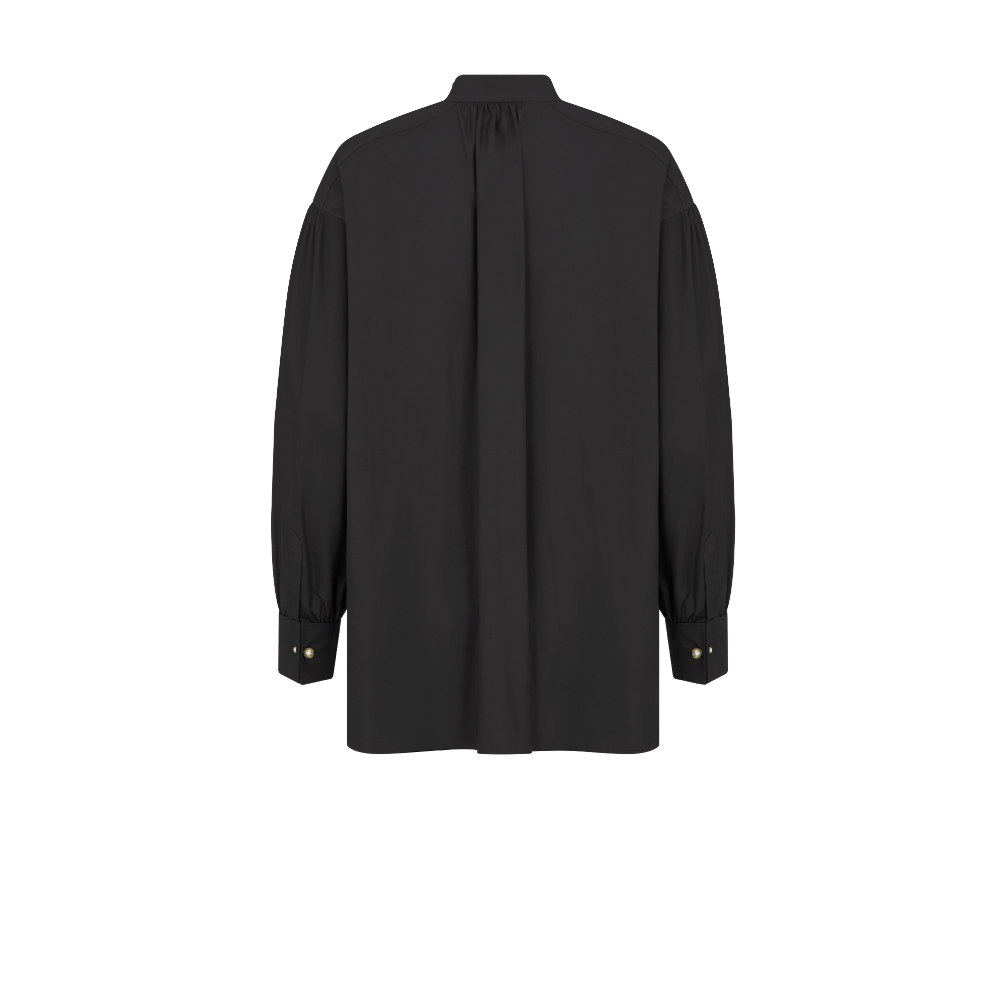 Long Blouse Black Cotton Poplin E08