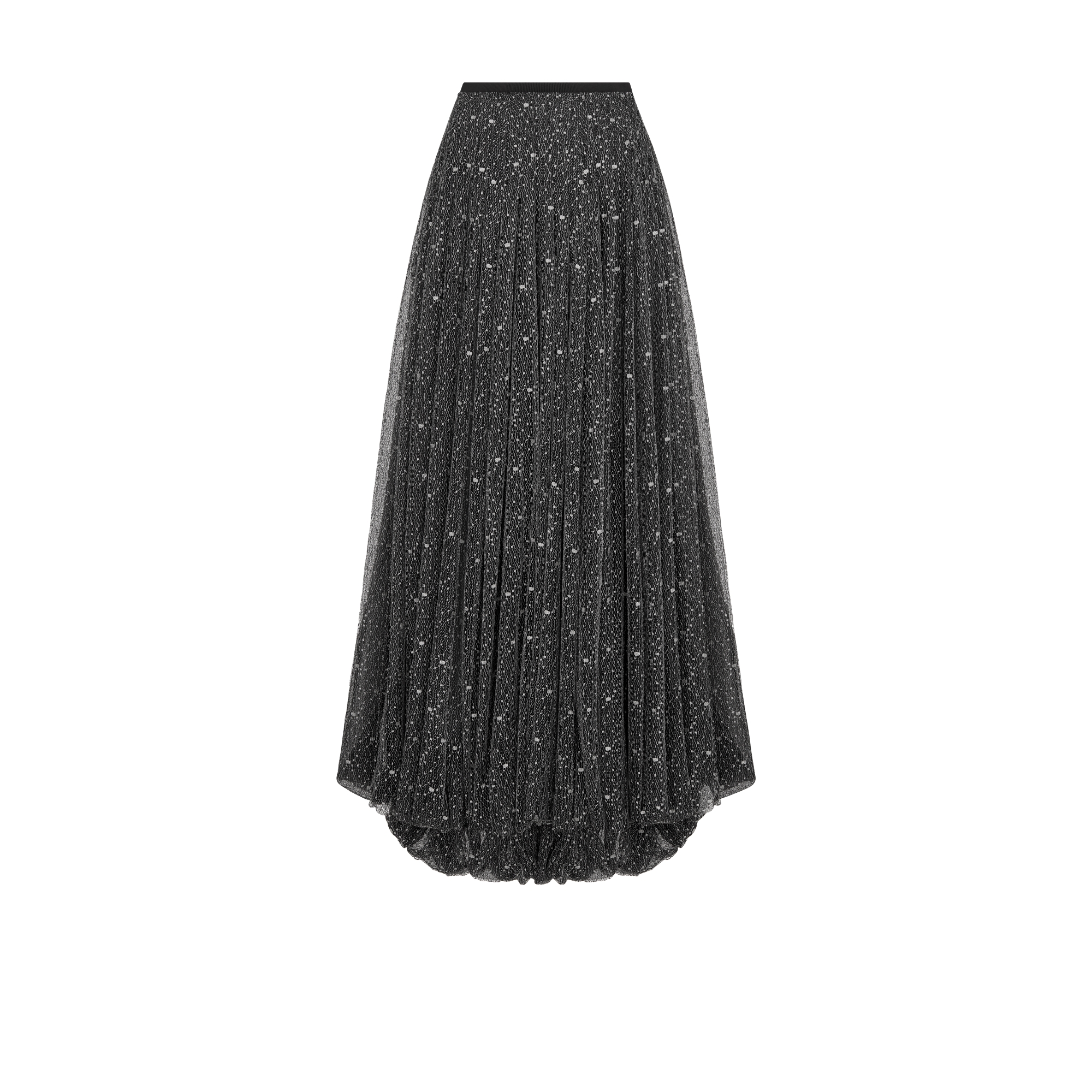 Long Flared Skirt Silver-Tone Technical Tulle | DIOR