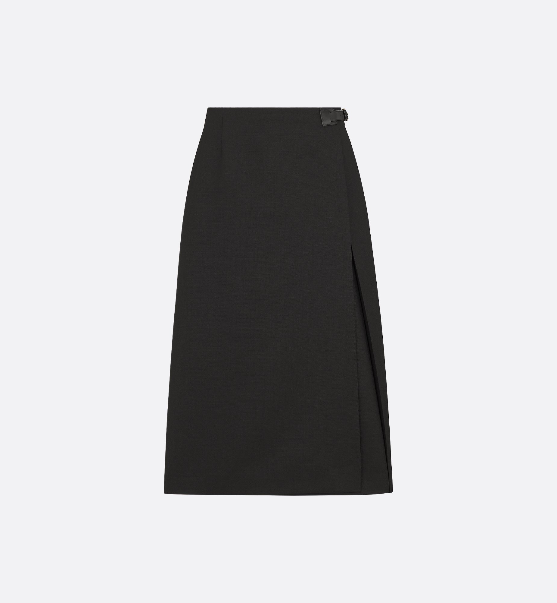 Mid-Length Wrap Skirt Black Wool and Mohair | DIOR Mid-Length Wrap Skirt Black Wool and Mohair | DIOR