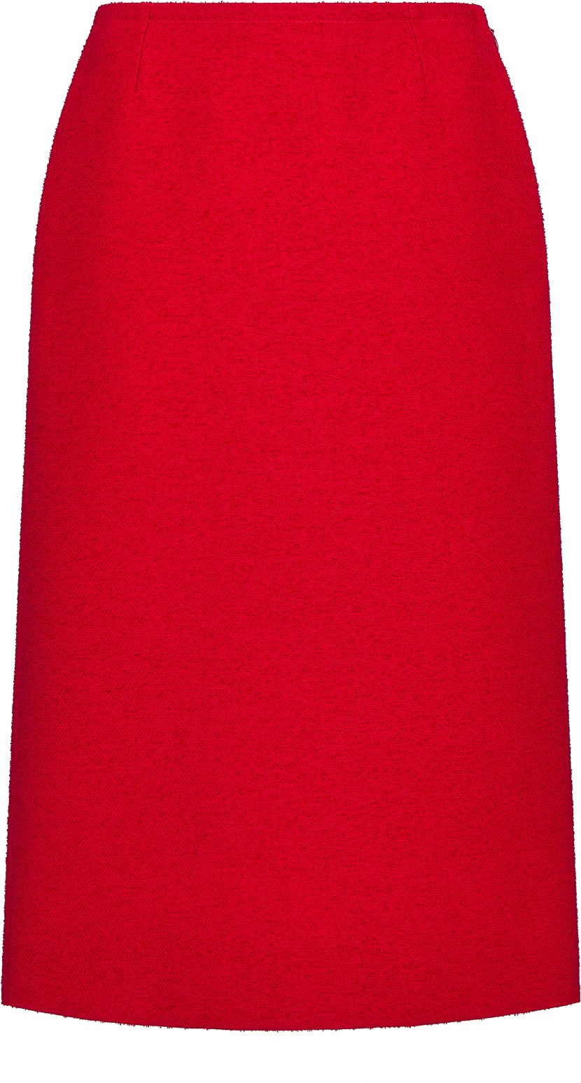 Mid-Length Straight-Cut Skirt Bright Red Virgin Wool and Cotton Bouclé  Blend | DIOR