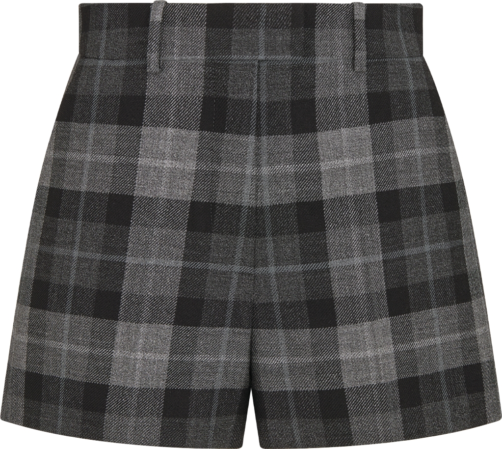 Shorts Gray and Black Check'n'Dior Virgin Wool | DIOR