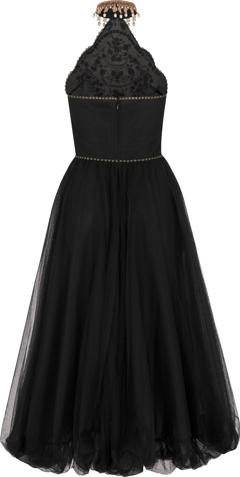 Robe mi-longue brod?�e R?�sille technique noire | DIOR