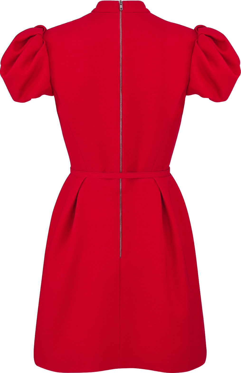 Belted Short Dress Bright Red Wool and Silk DIOR