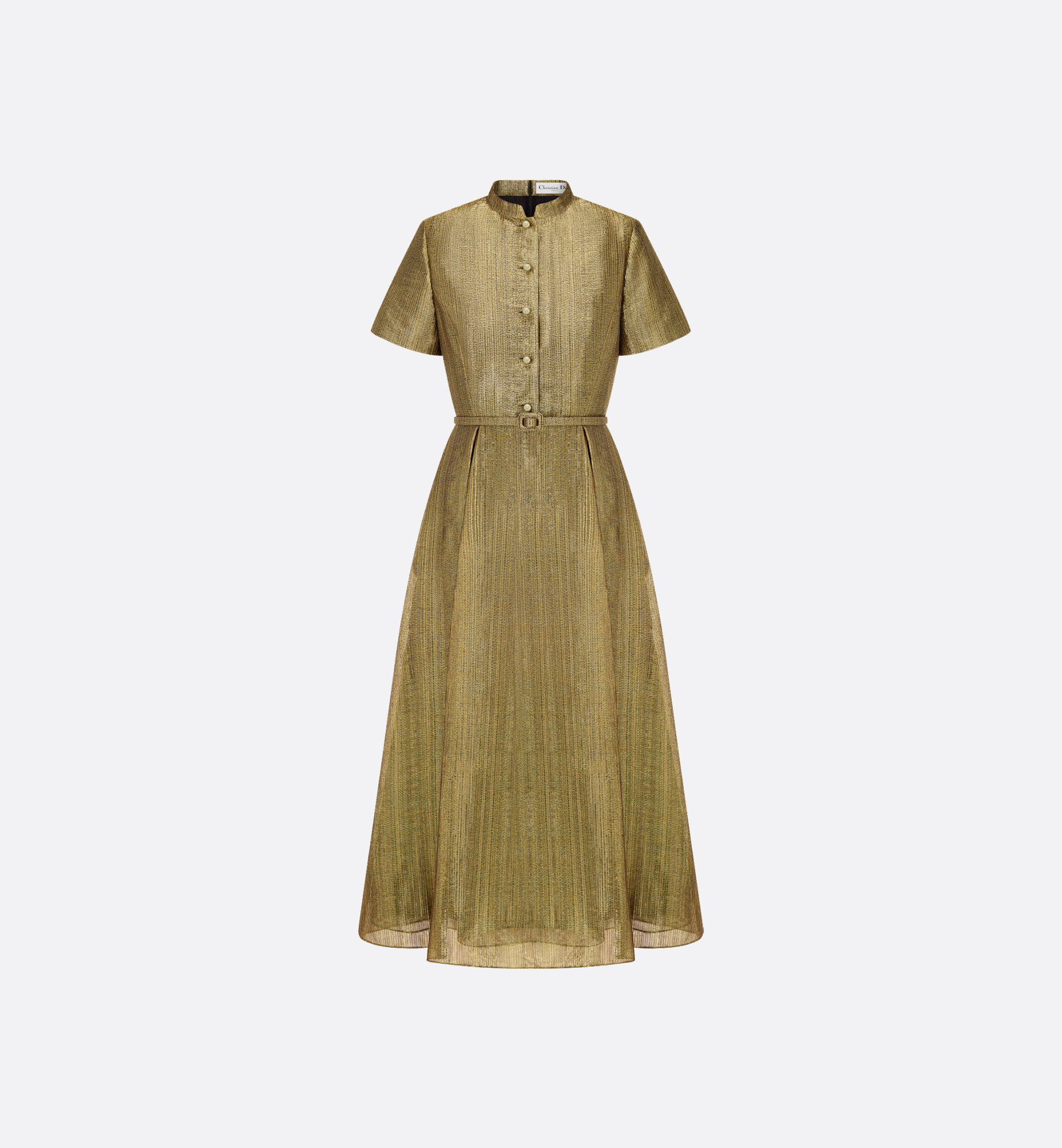 Dior Or Mid-Length Shirtdress Gold-Tone Technical Fabric | DIOR Dior Or Mid-Length Shirtdress Gold-Tone Technical Fabric | DIOR