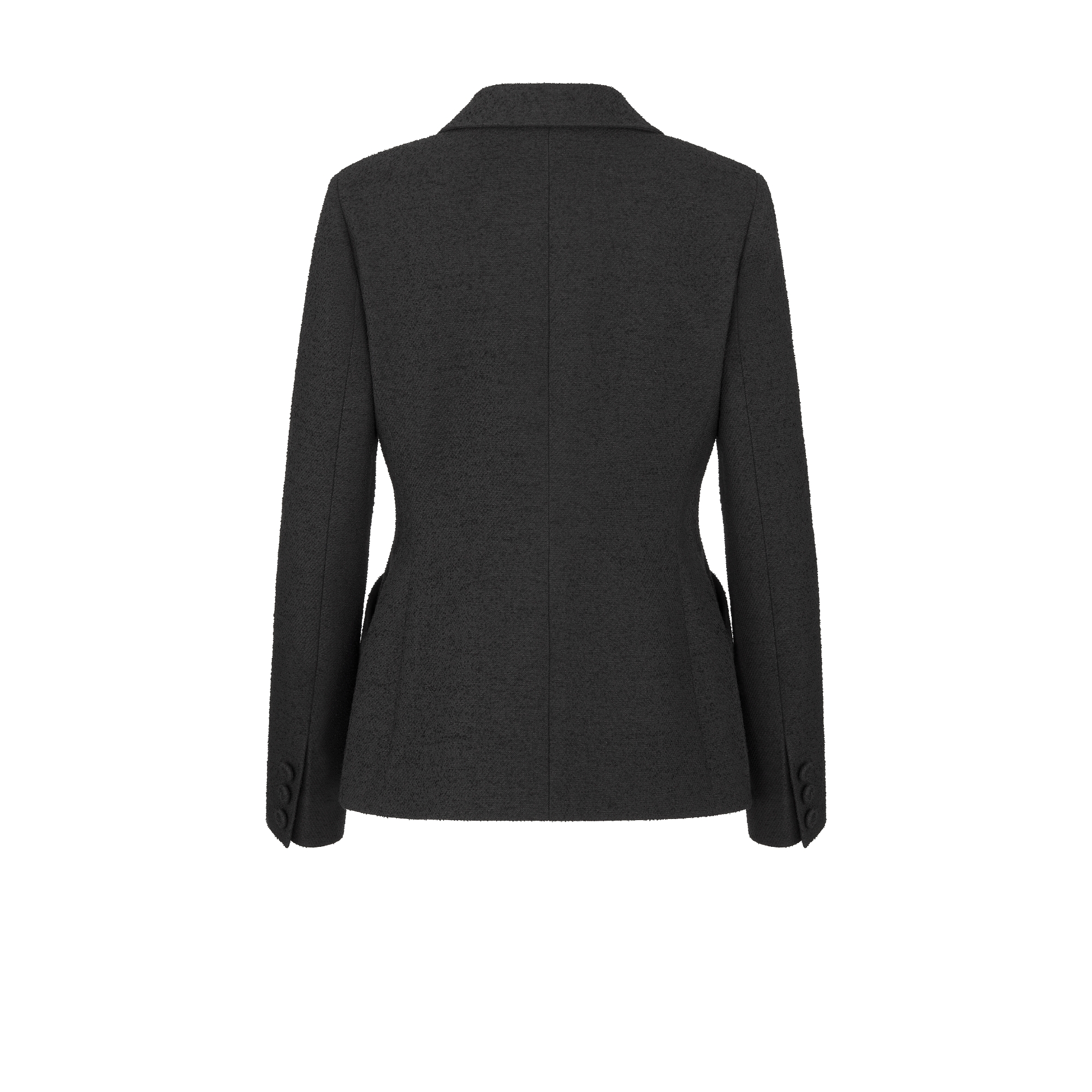 Bar Jacket Black Virgin Wool-Cotton-Blend Bouclé E08