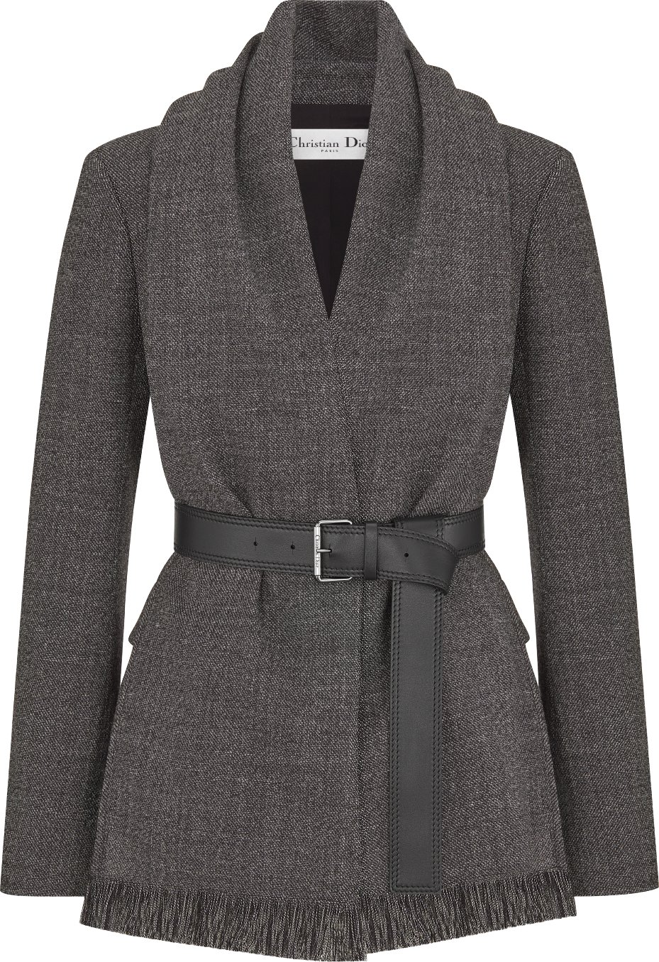 Belted Jacket with Removable Scarf Front view Front view