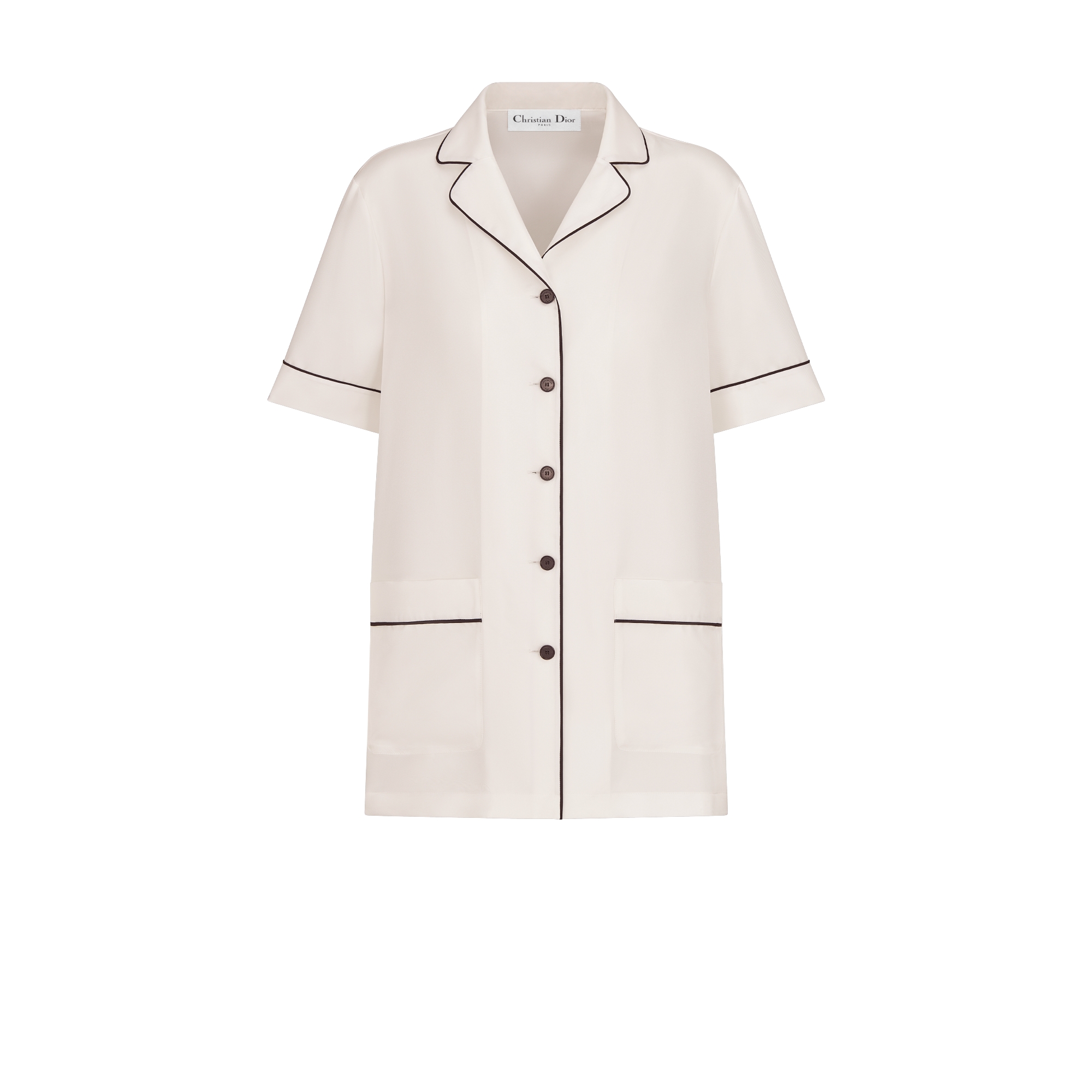 【極美品】Dior シルクシャツ 半袖 38 Mサイズ DIOR Silk Twill Short-Sleeved Shirt dots