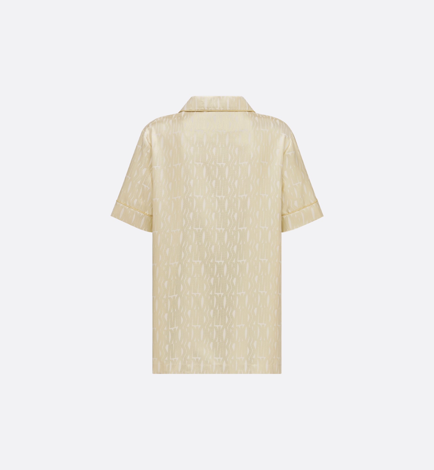 Dior Or Short-Sleeved Shirt Latte Silk-Blend Twill with Gold Dior Or Short-Sleeved Shirt Latte Silk-Blend Twill with Gold