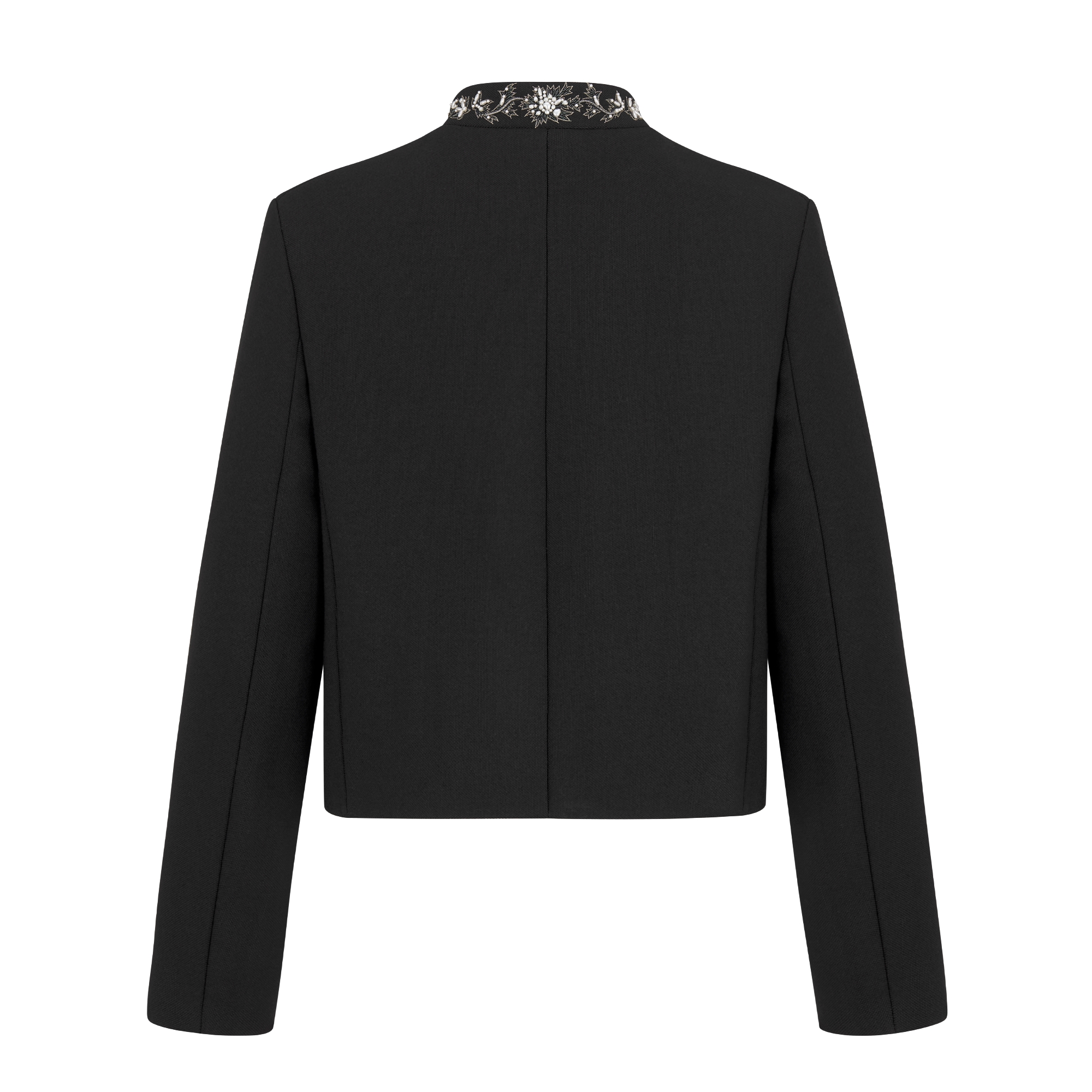 Brandenburg Cropped Jacket Black Mohair and Virgin Wool E08