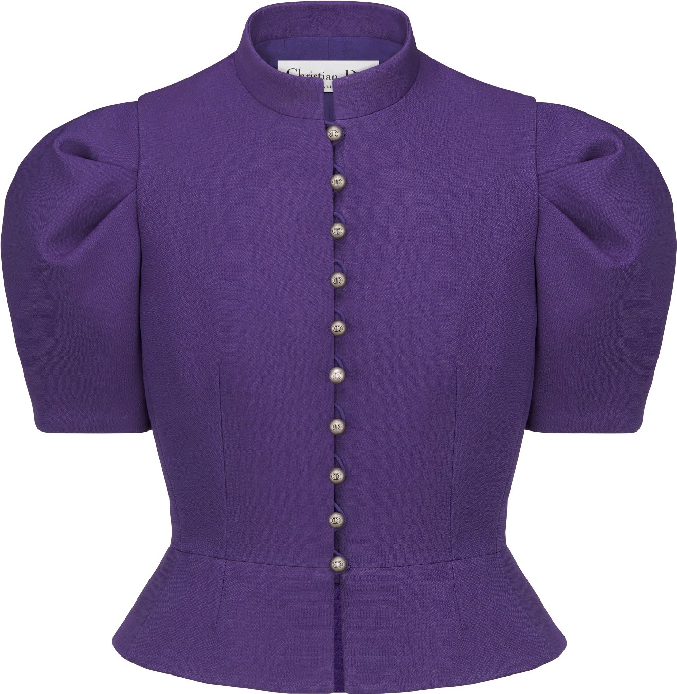 Fitted Short-Sleeved Jacket Purple Wool and Silk | DIOR
