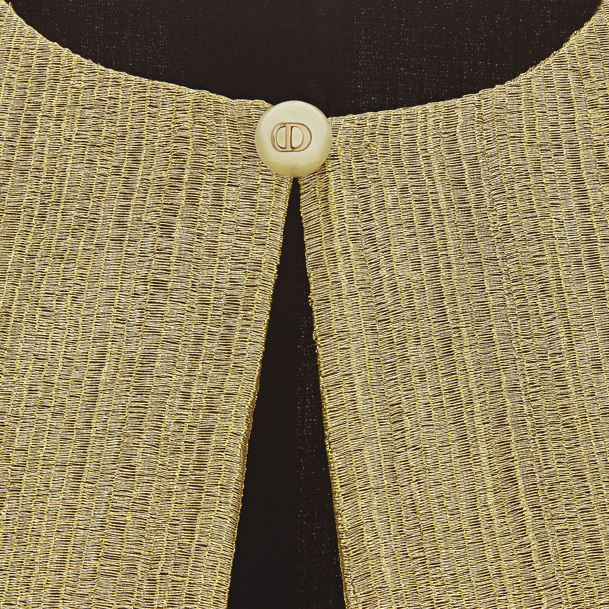 Dior Or Short-Sleeved Jacket Gold-Tone Technical Fabric E09