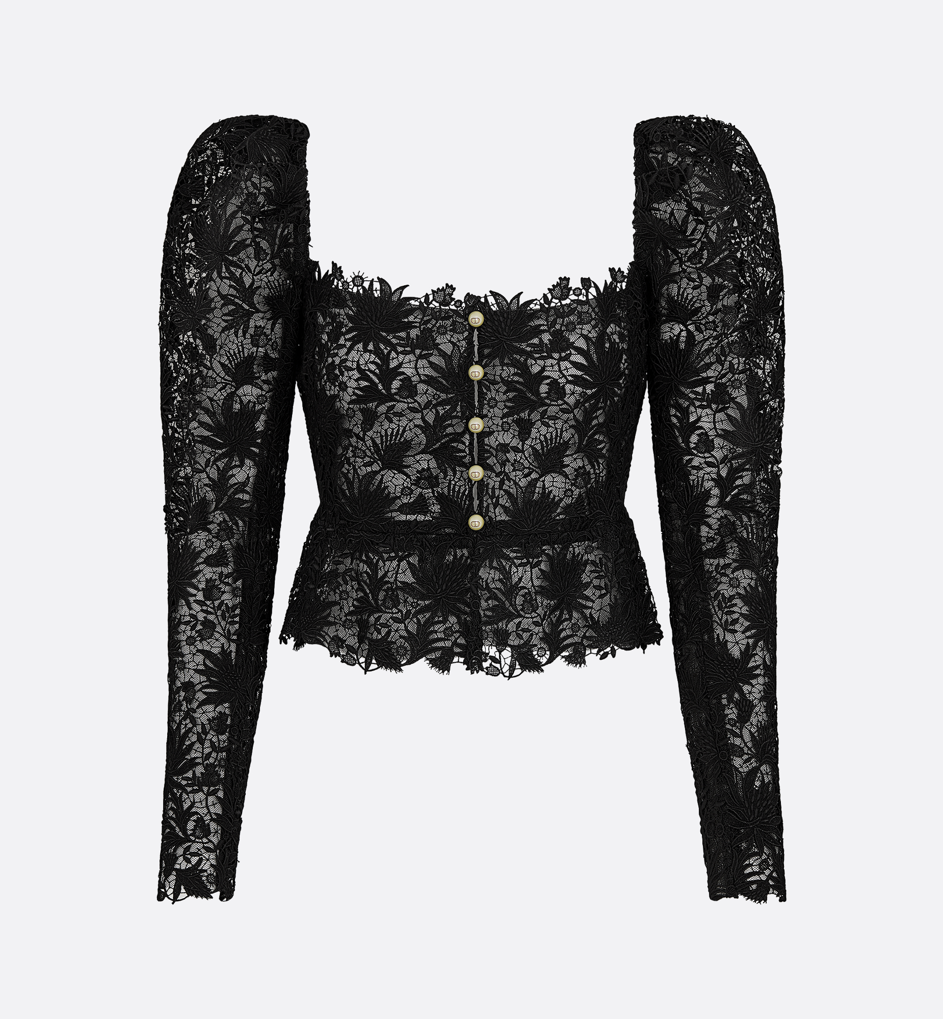 Fitted Jacket Black Dior Chardons Cotton-Blend Lace | DIOR Fitted Jacket Black Dior Chardons Cotton-Blend Lace | DIOR