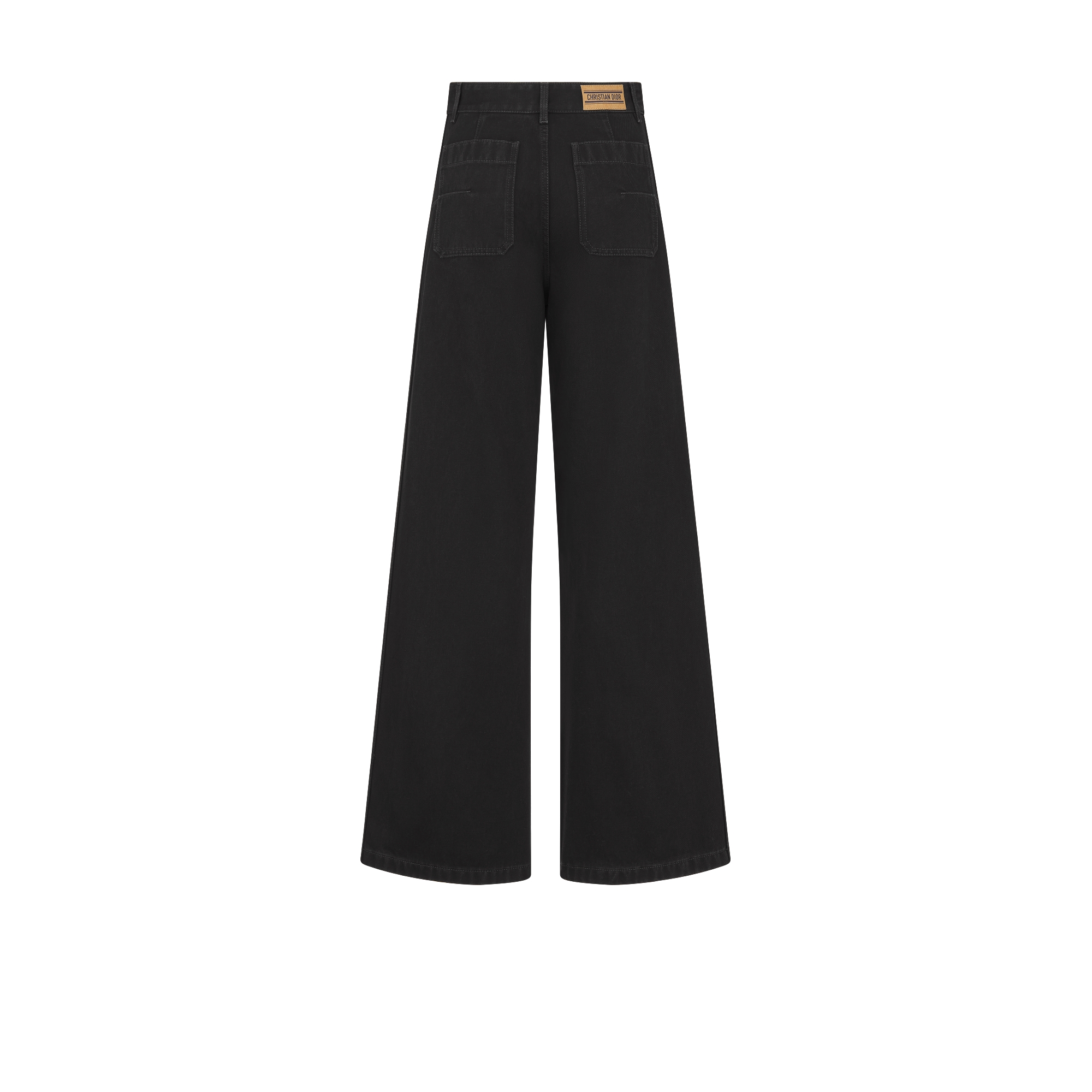 Vaqueros acampanados Denim de algodón negro E08