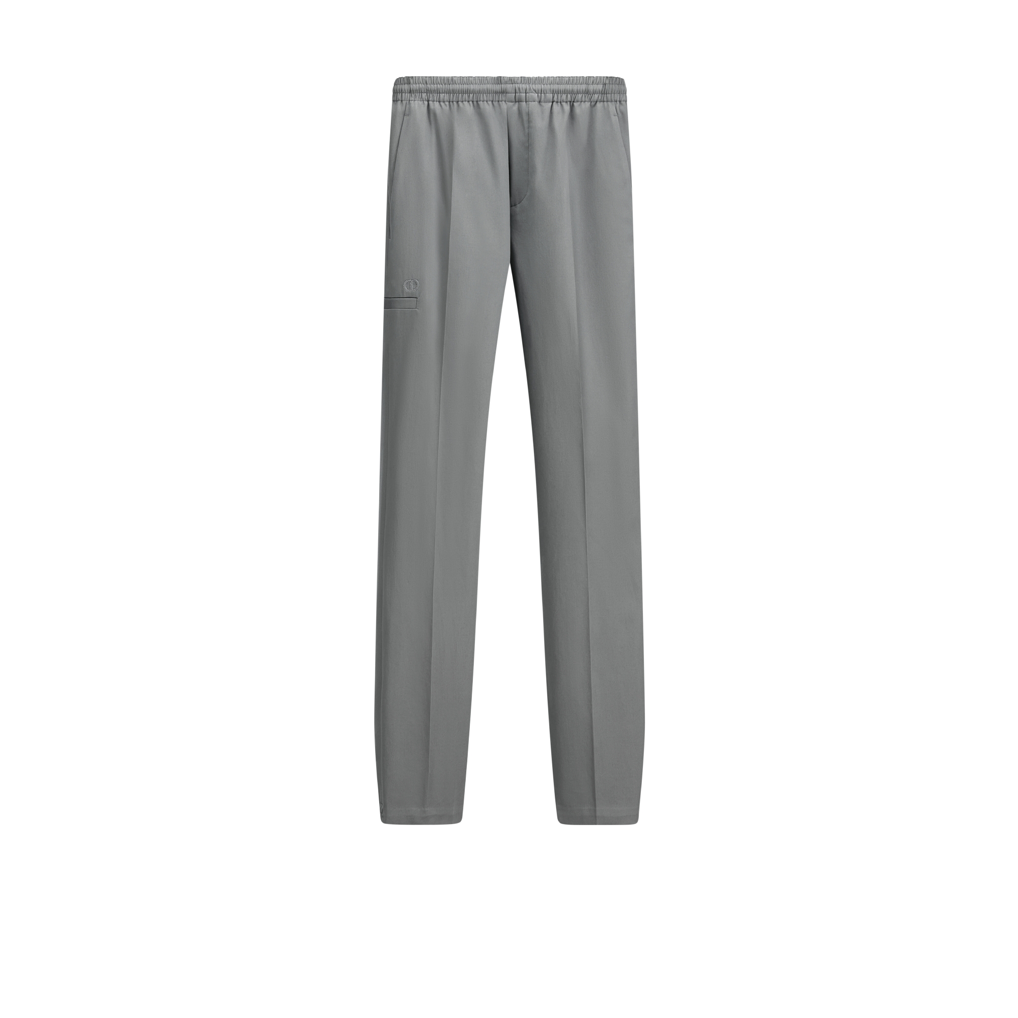 Pantalon de jogging tailoring à broderie CD Icon Gabardine de coton gris E01