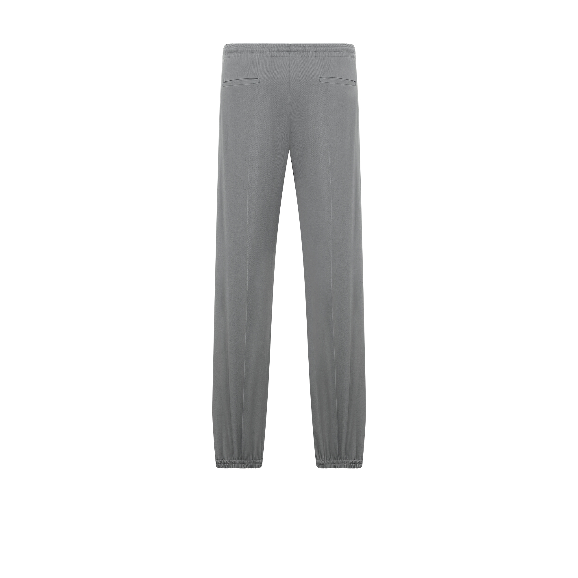 Tailored Track Pants with CD Icon Embroidery Gray Cotton Gabardine E08