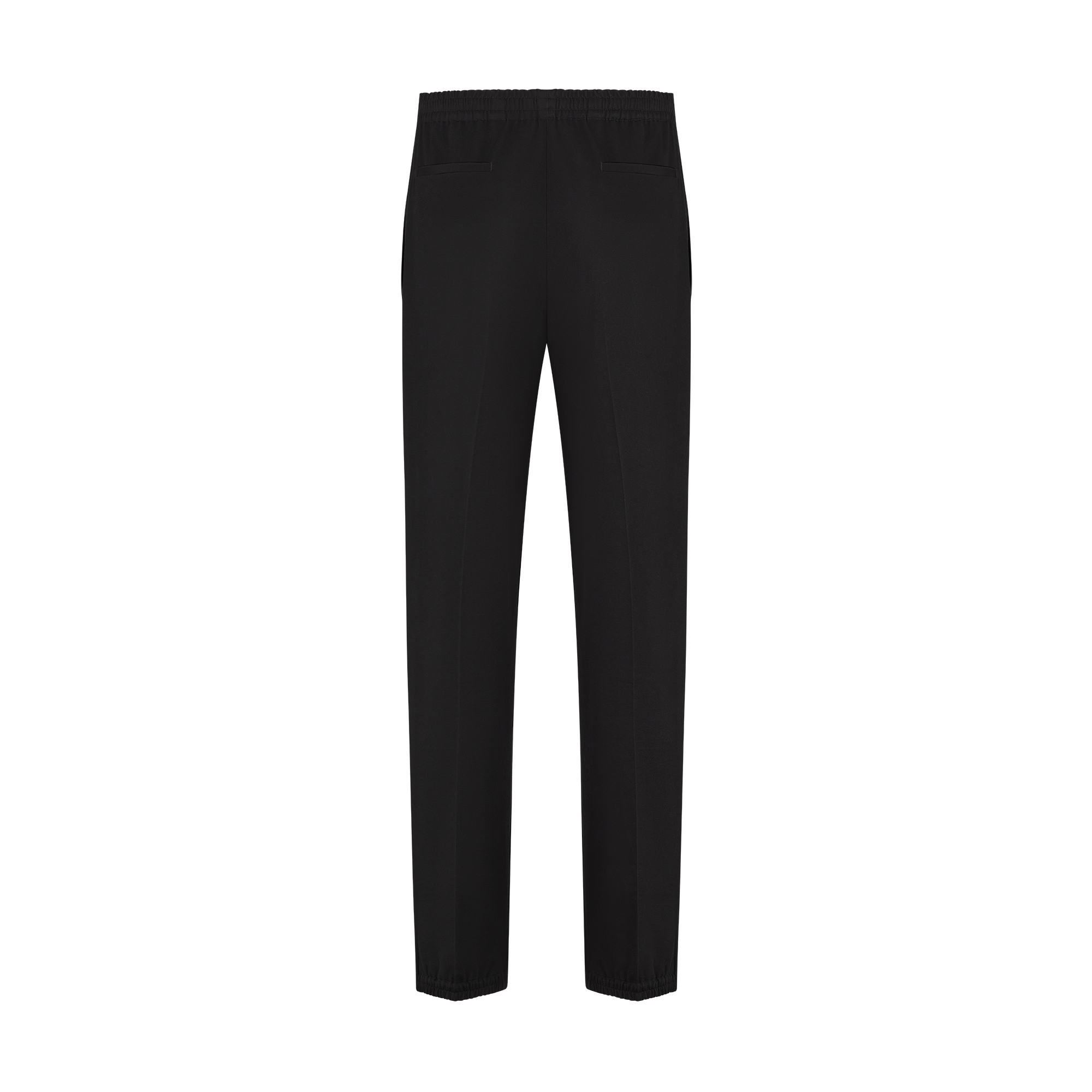 Tailored Track Pants with CD Icon Embroidery Black Cotton Gabardine E08