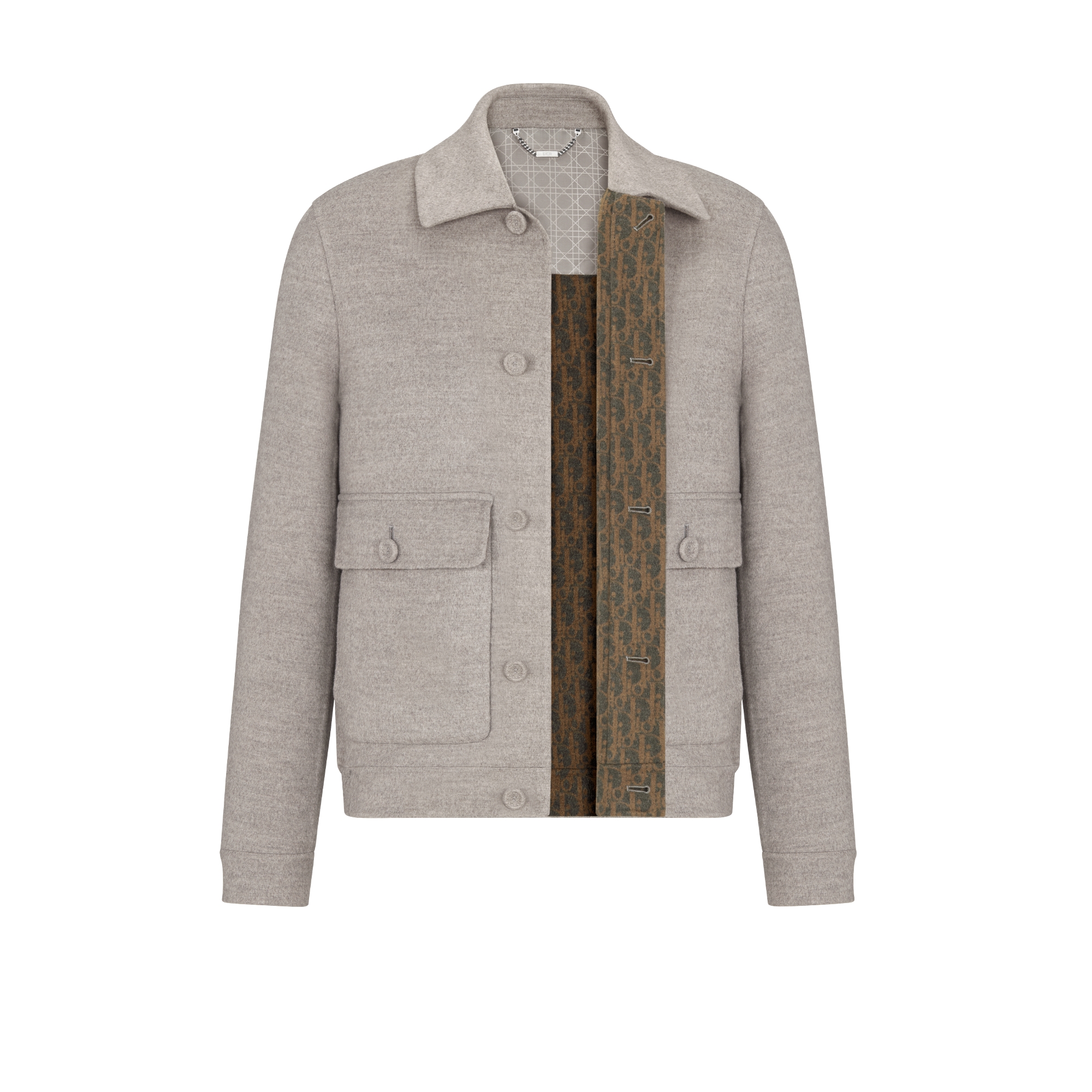 Veste workwear Dior Icons Drap double face de laine vierge, cachemire et soie beiges E10