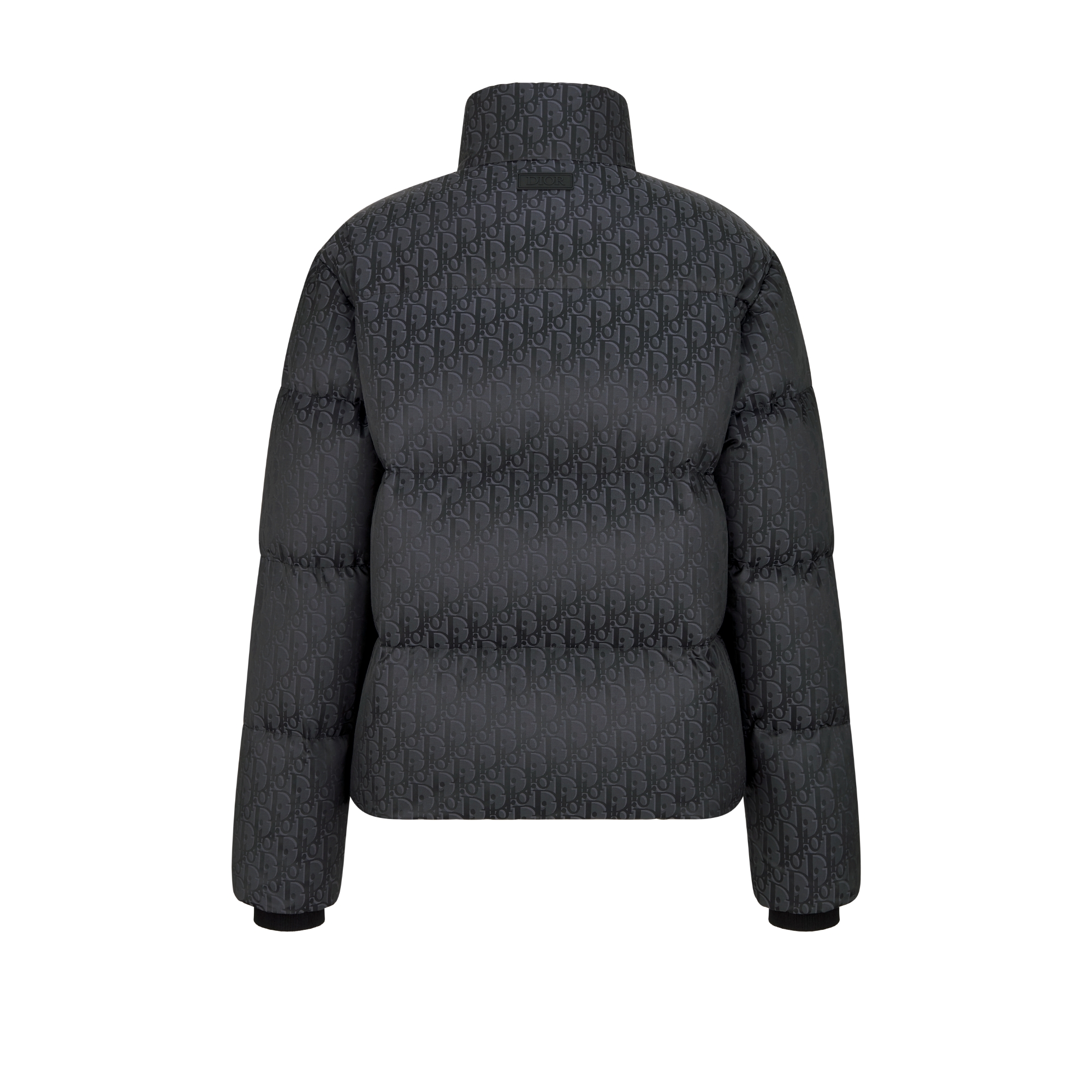 Dior Oblique Down Jacket Black Cotton-Blend Jacquard E08