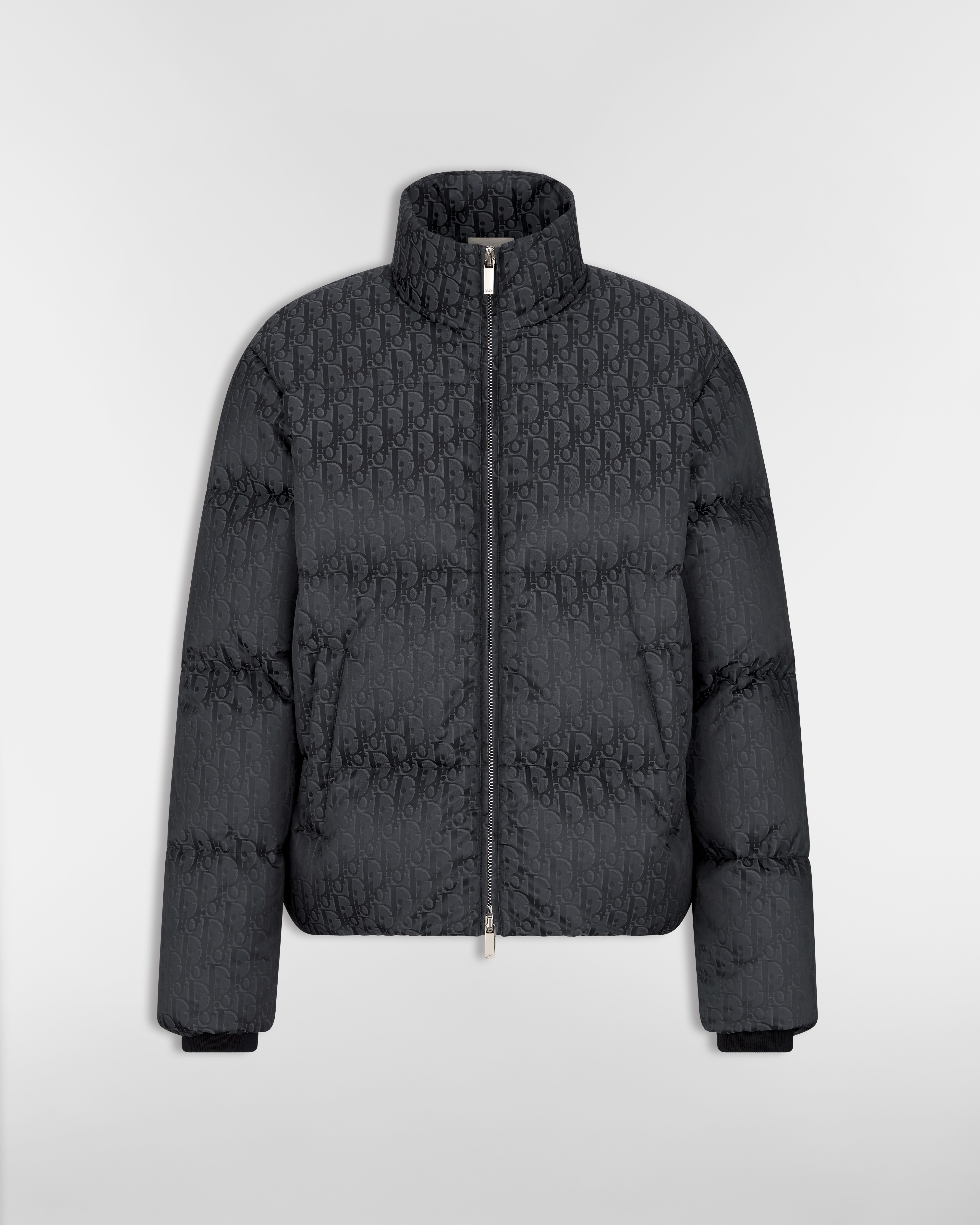 Dior Oblique Daunenjacke Jacquard aus Baumwollmischung in Schwarz E01