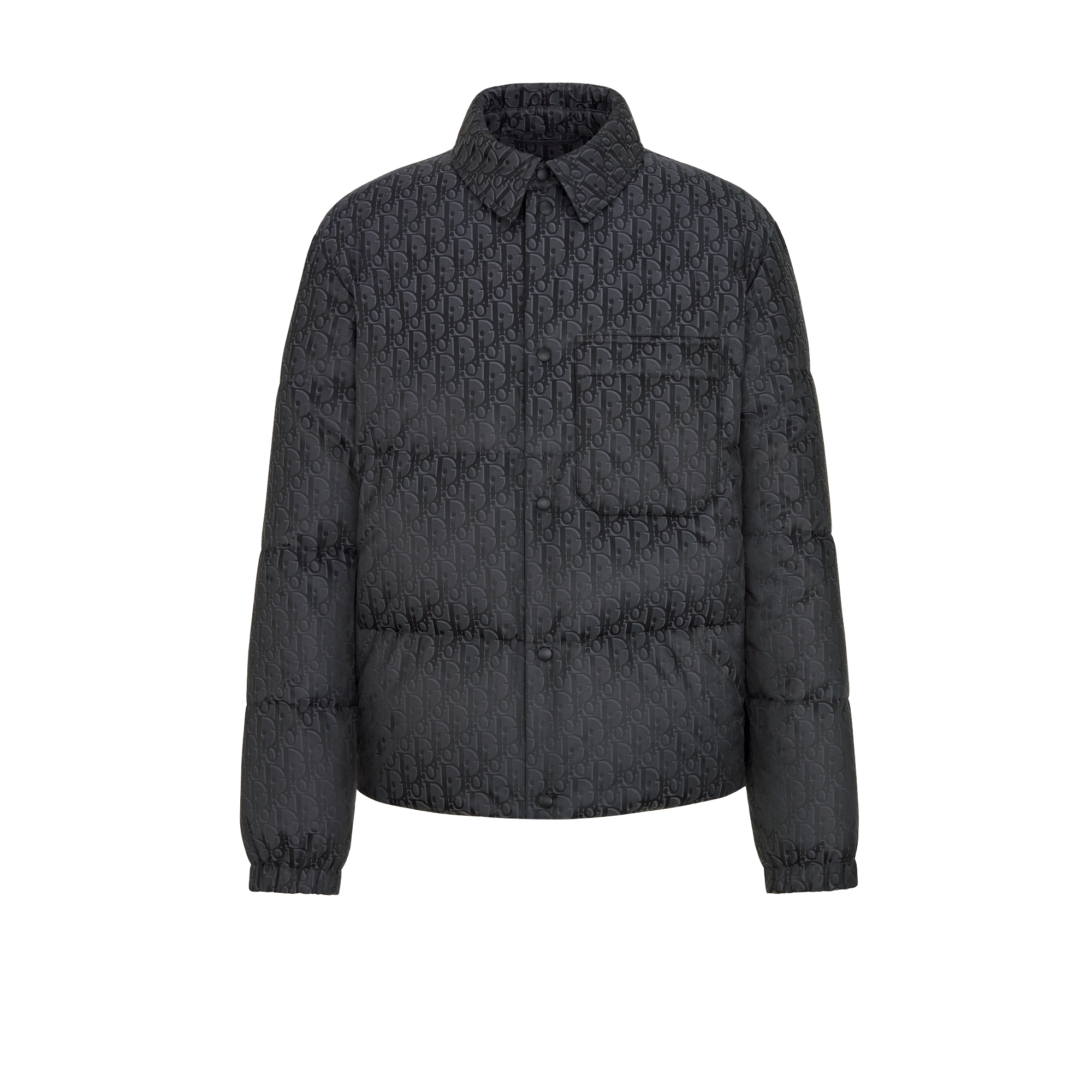 Dior Oblique Down Overshirt Black Cotton-Blend Jacquard E01