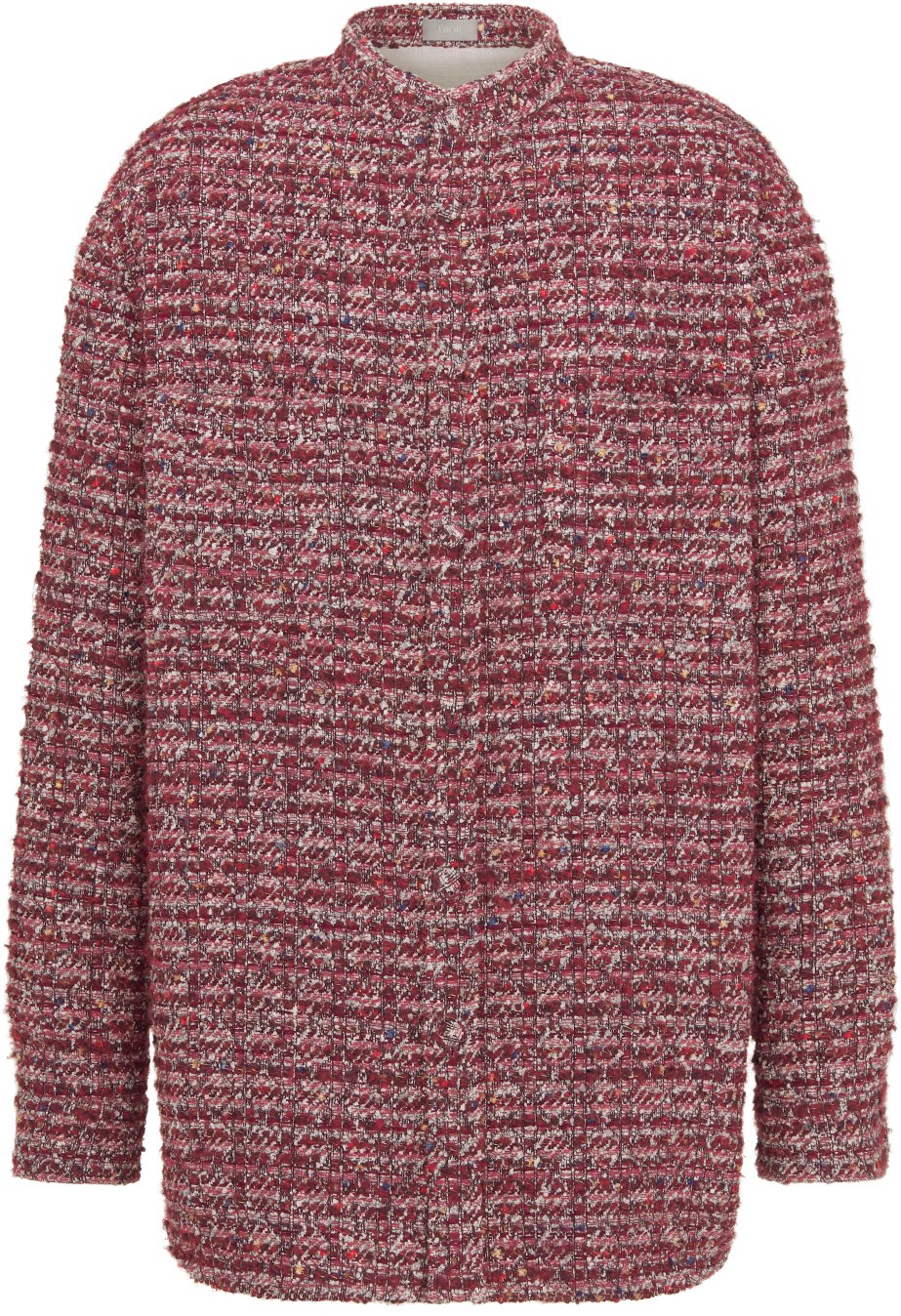 DIOR AND LEWIS HAMILTON Officer Collar Shirt Burgundy Cotton- and  Wool-Blend Tweed | DIOR