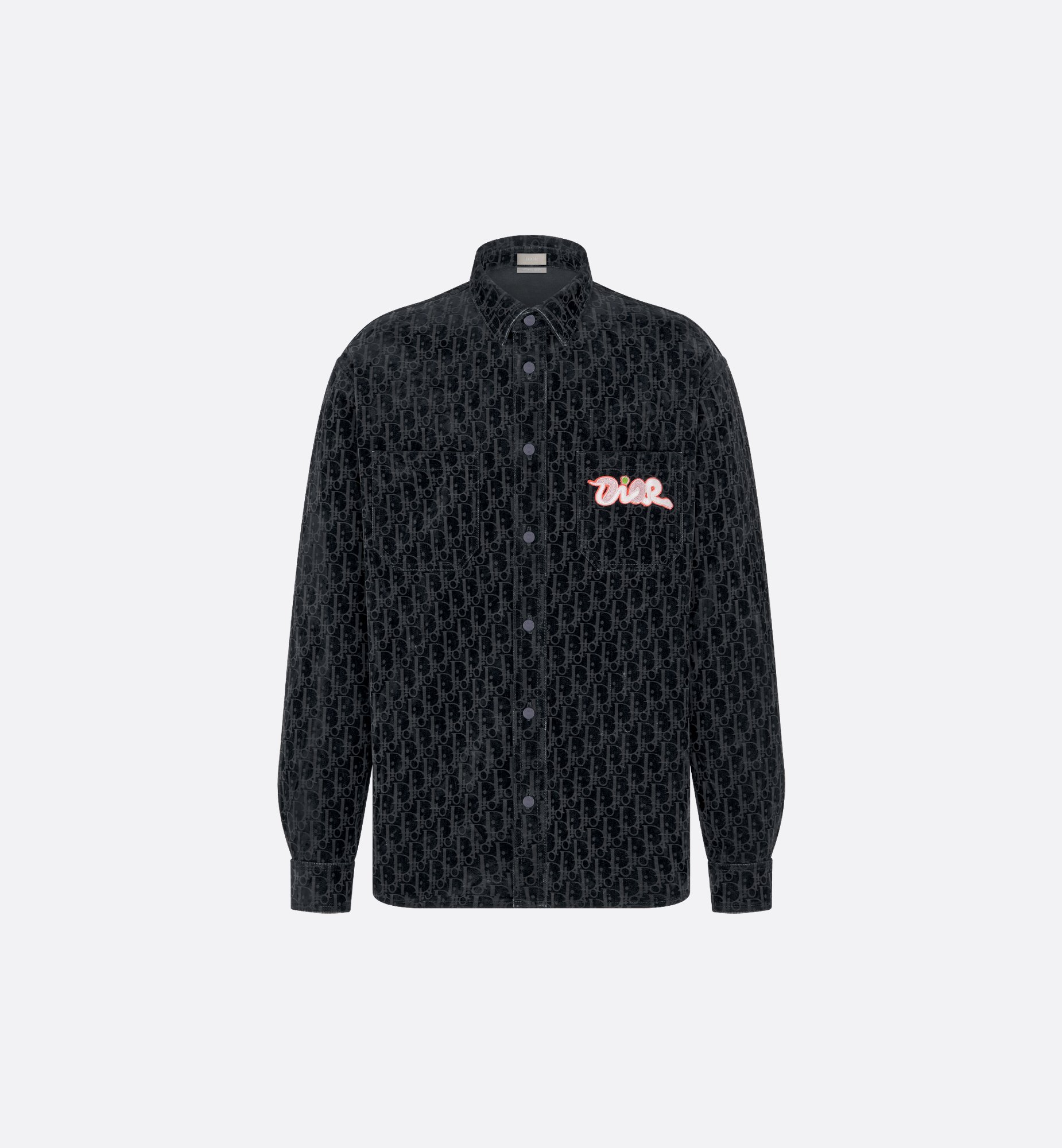 DIOR | DIOR AND KAWS オーバーシャツ コットンブレンド デニム DIOR | DIOR AND KAWS オーバーシャツ コットンブレンド デニム