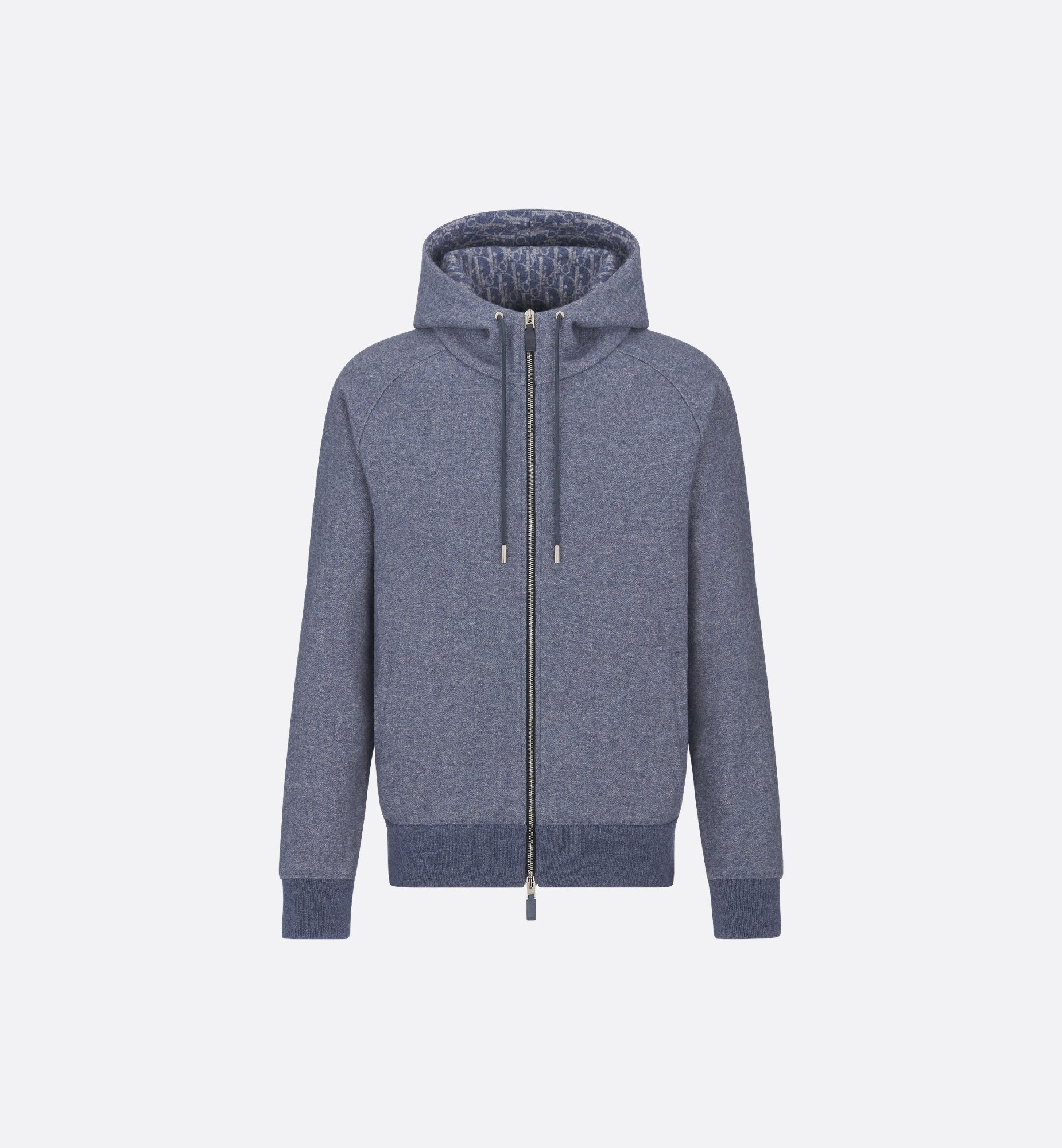 Dior Icons Hooded Track Jacket Gray Cashmere and Wool Dior Icons Hooded Track Jacket Gray Cashmere and Wool