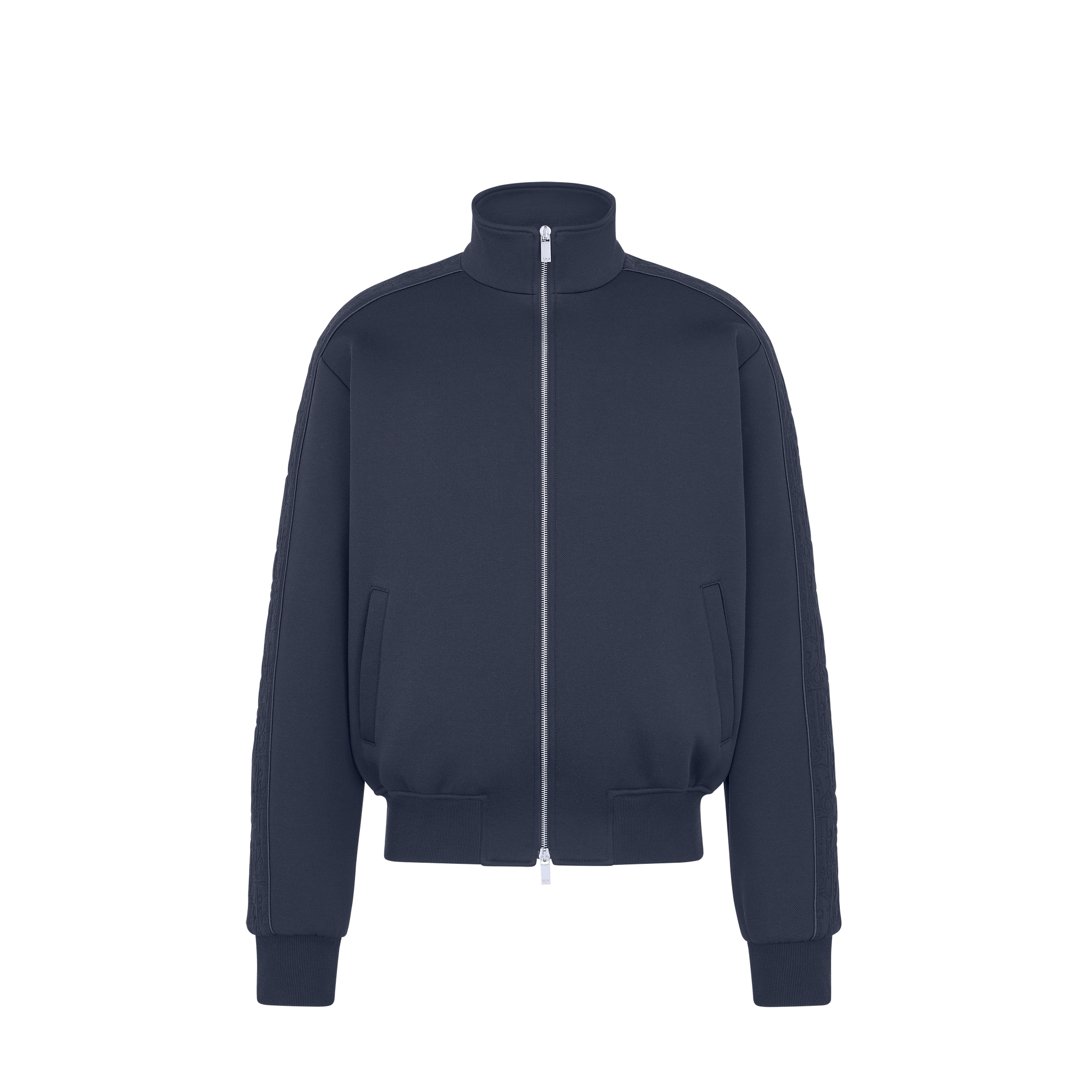 Dior Oblique Track Jacket Navy Blue Cotton-Blend Jersey | DIOR