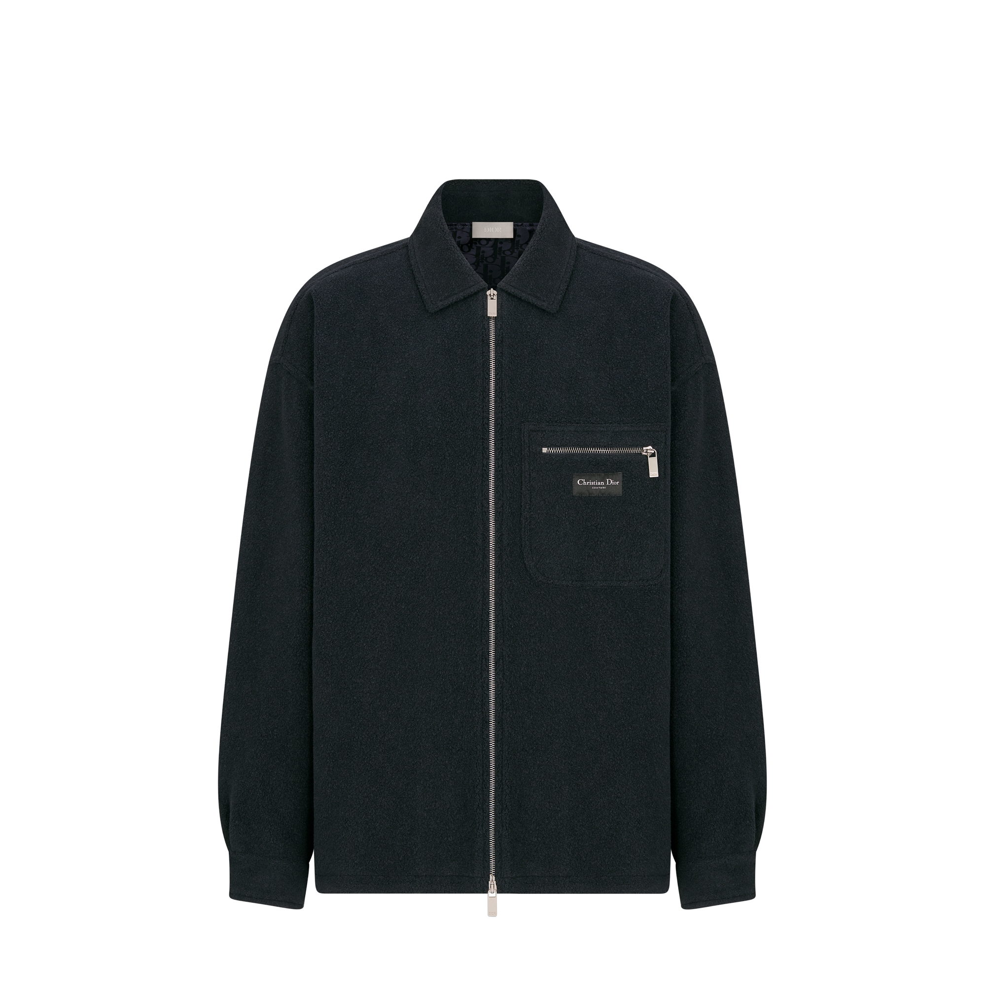 Christian Dior Couture Zipped Overshirt Navy Blue Cotton- and